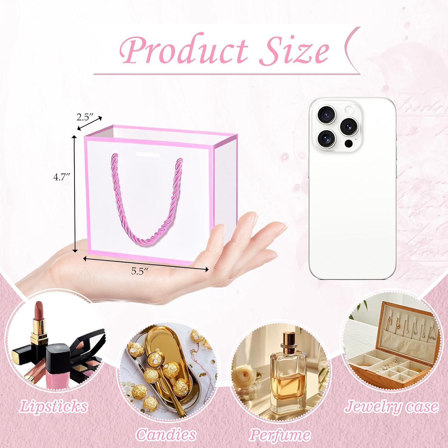 EQOREIIN 50 PCS Small Gift Bags with Handles