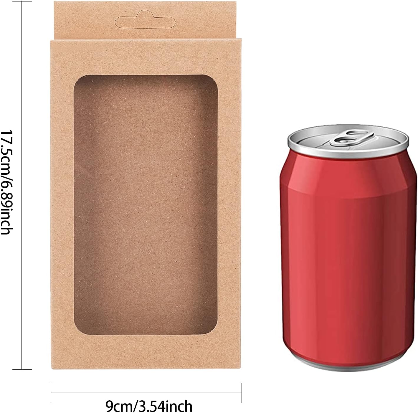 BENECREAT 20 Pack Kraft Paper Gift Boxes with Clear Window