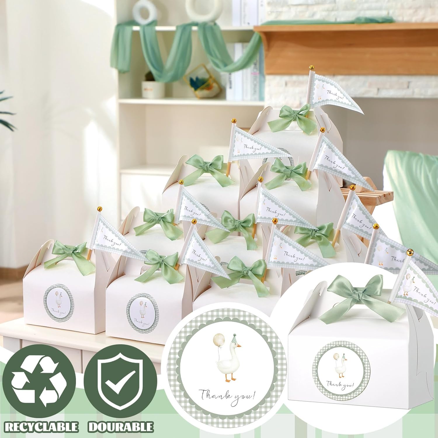 AmazingSpark 12pcs Silly Goose Gift Boxes with Stickers Pennants