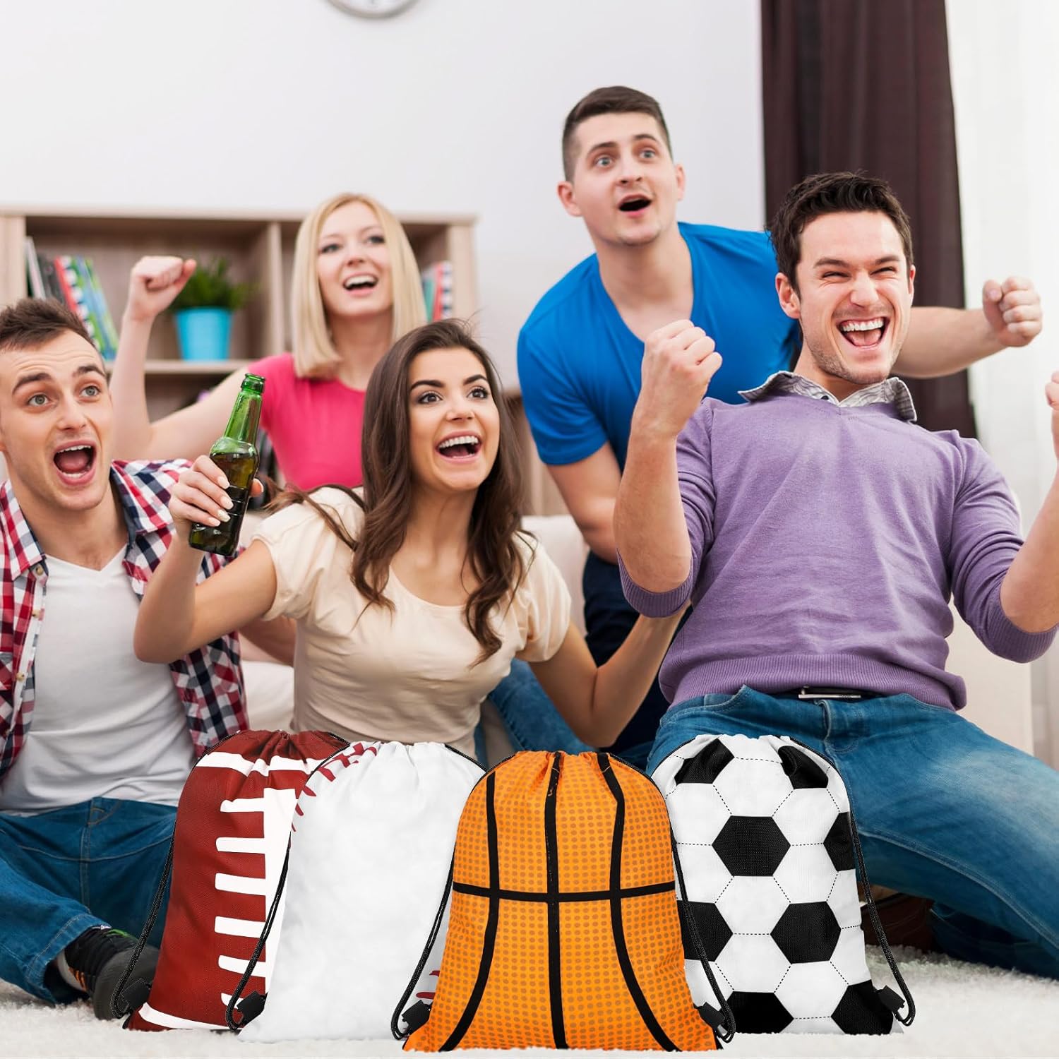 12 Pcs 17 Inch Balls Style Drawstring Bags