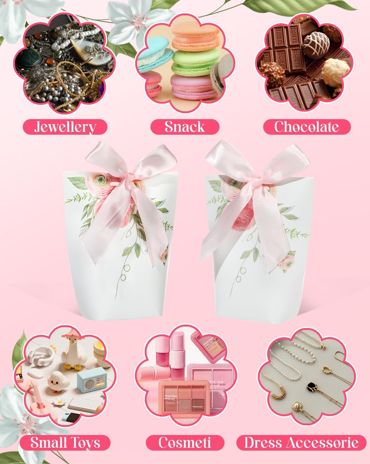 Liobelon 24 Pcs Floral Gift Boxes With Ribbons