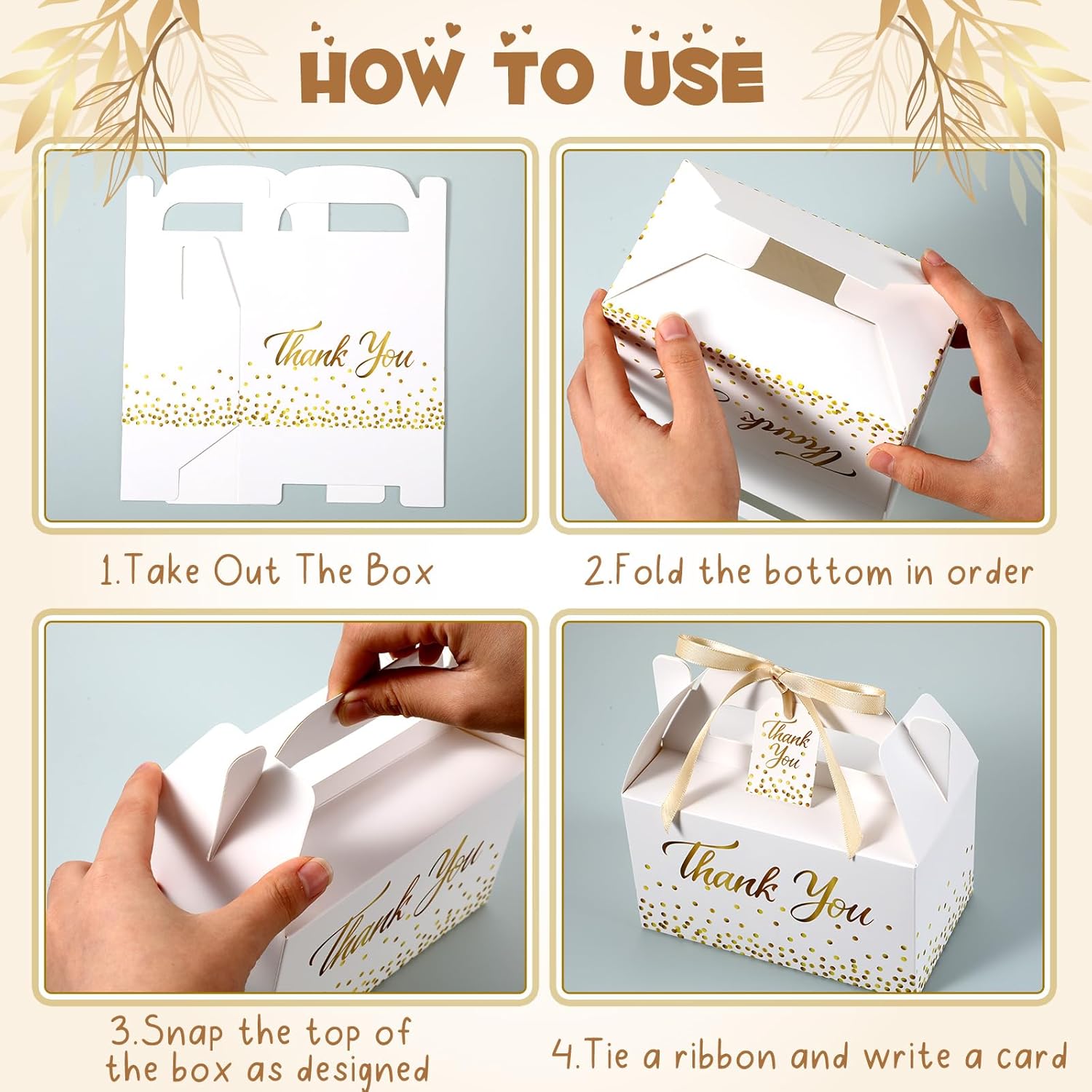 Qilery 24 Piece Thank You Gift Boxes with Ribbon and Card