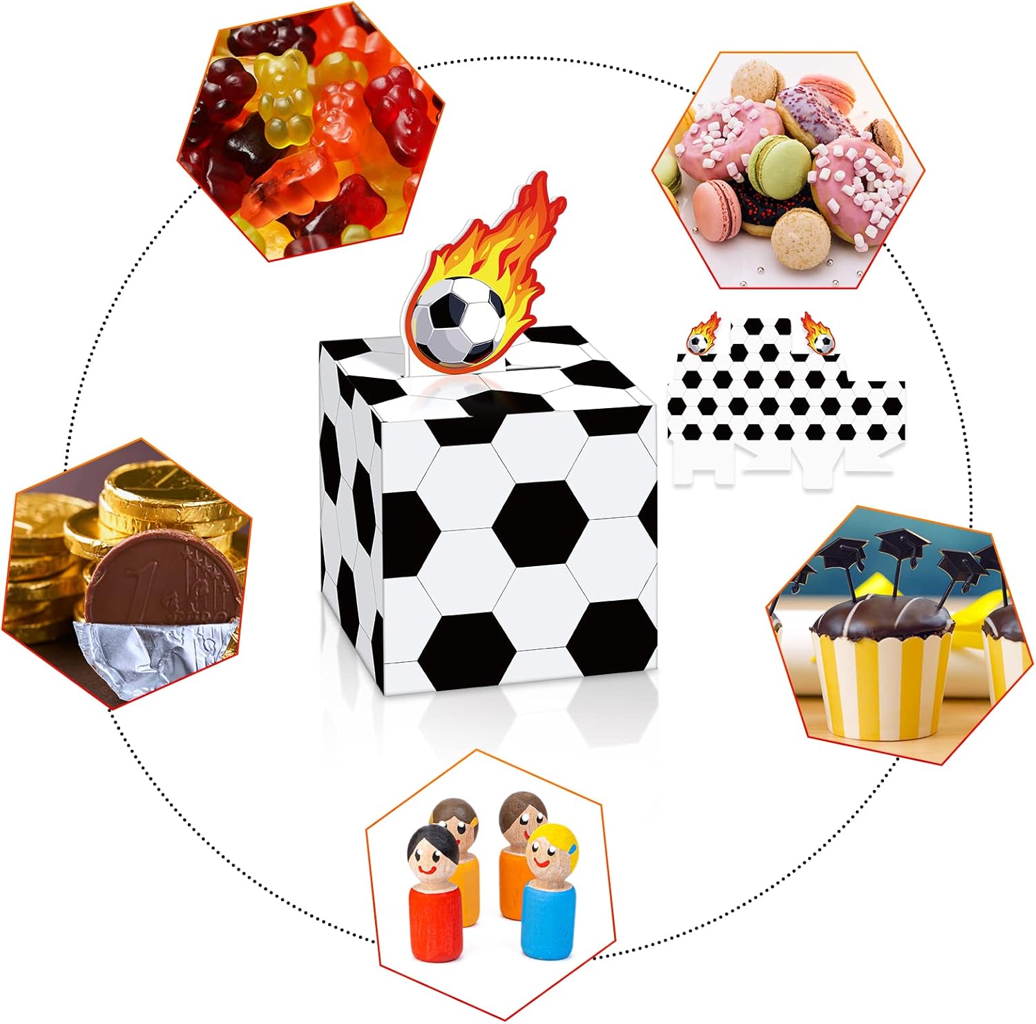 Frienda 36 Pcs Soccer Party Favor Boxes for Football Themed Events