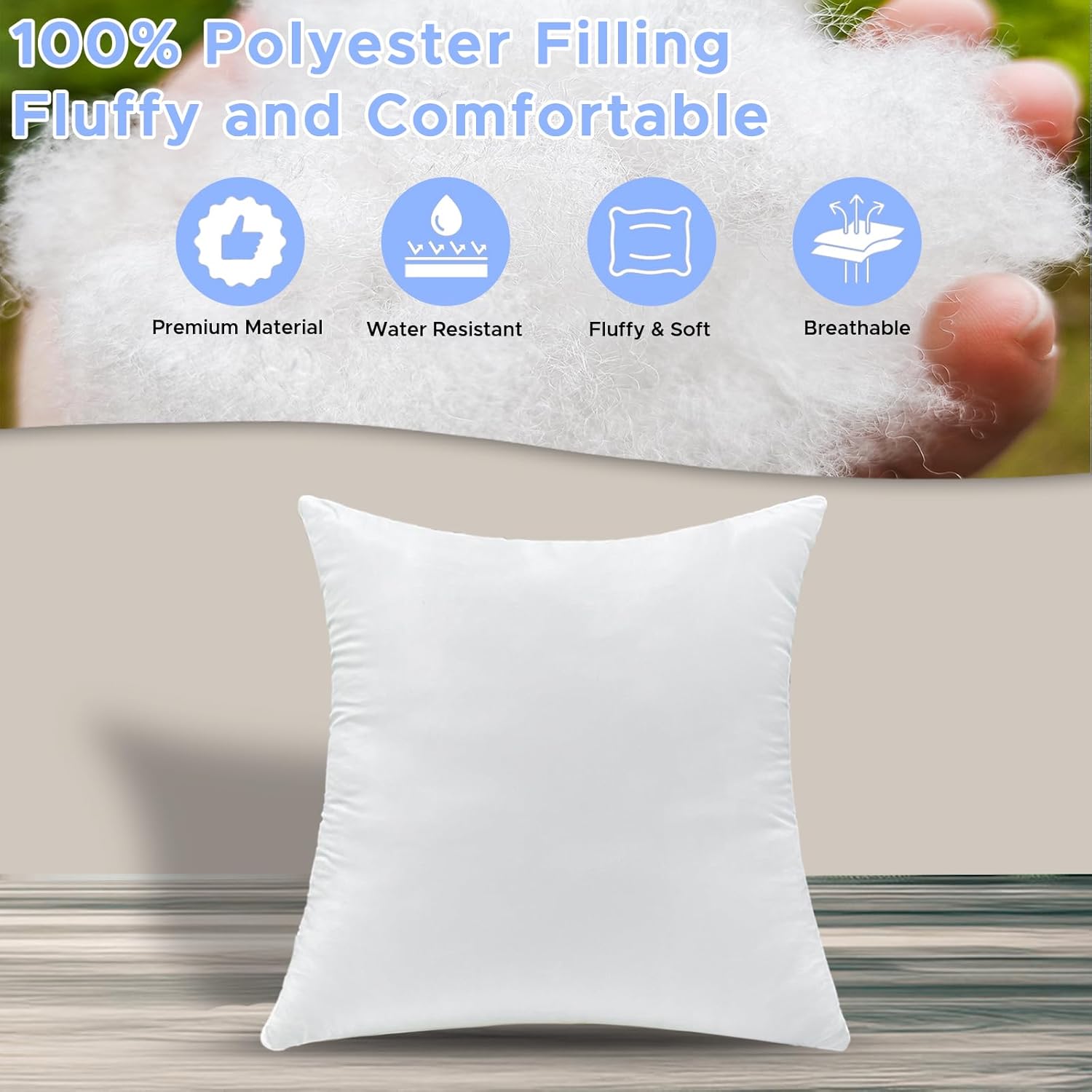16x16 Inch Outdoor Pillow Fillers Pack of 2