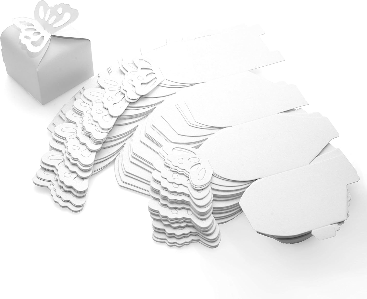 White Wedding Party Favors Candy Boxes Set 50pc