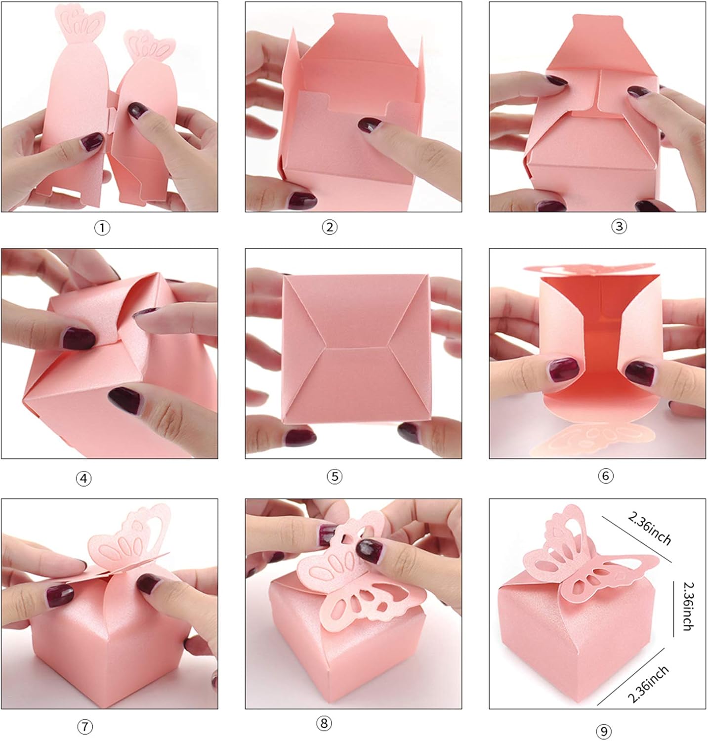 Kslong Red Gift Box Butterfly Wedding Favors