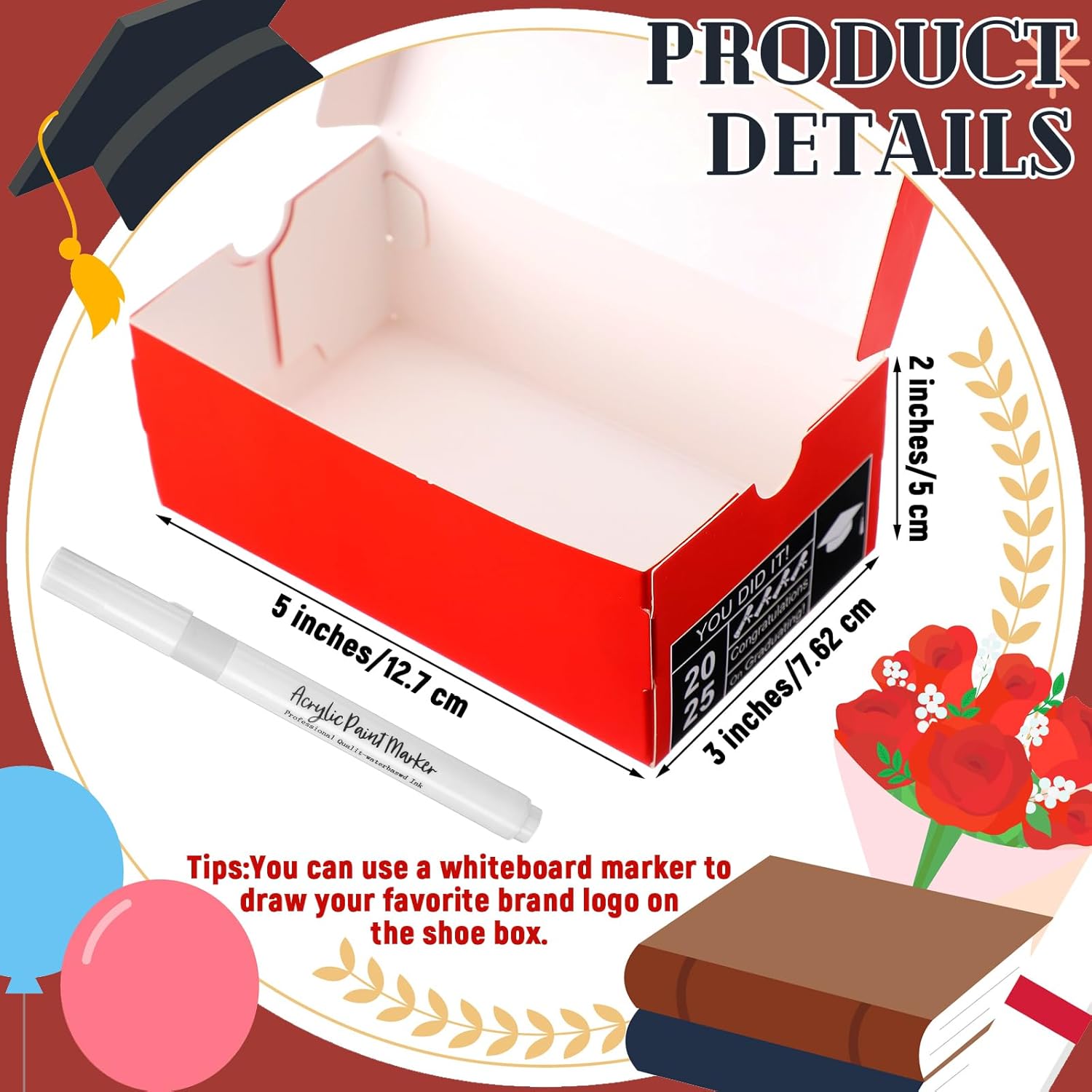 Gueevin 16 Pcs Mini Sneaker Gift Boxes Graduation Party Favors