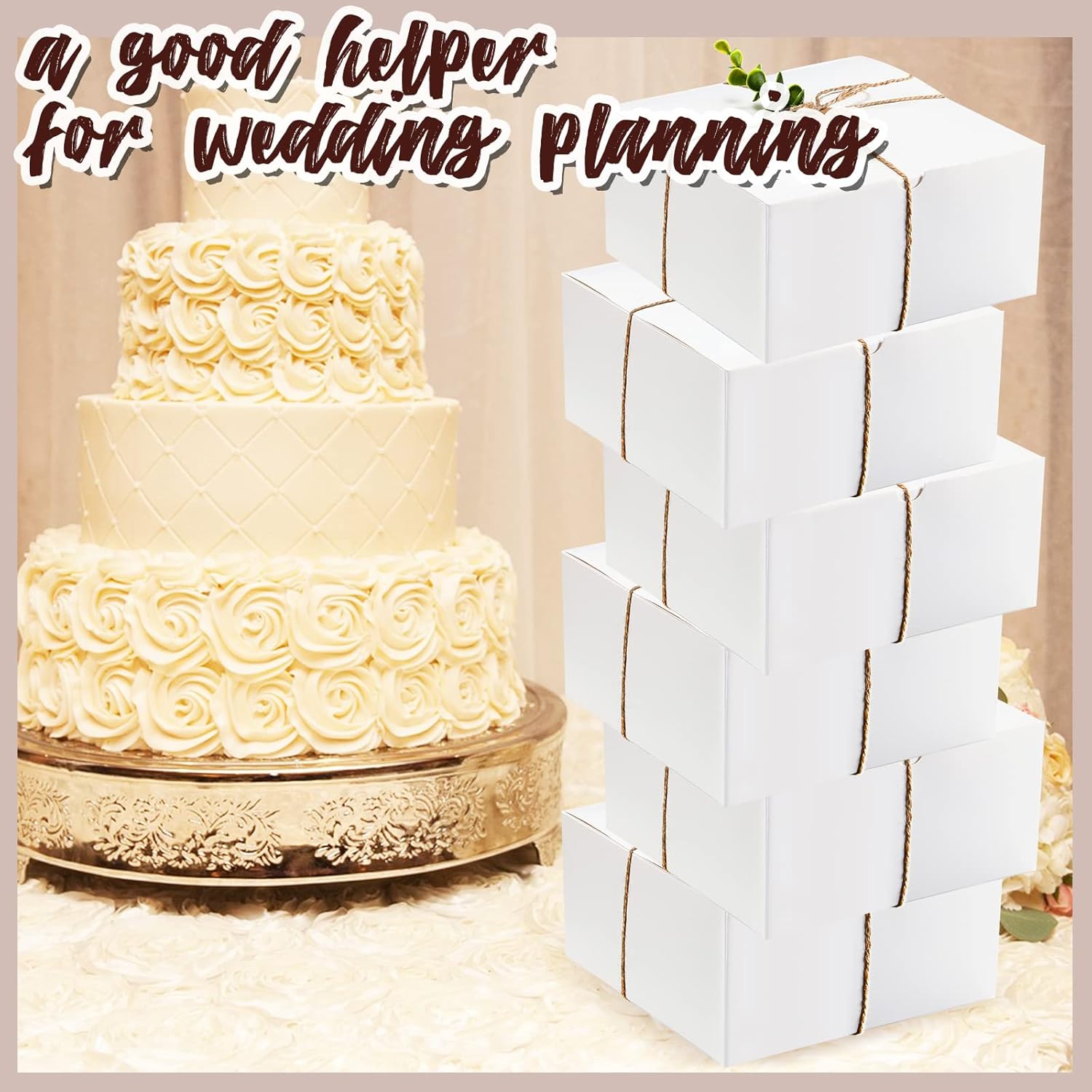 Crtiin 8 Pack White Paper Gift Boxes with Lids Set