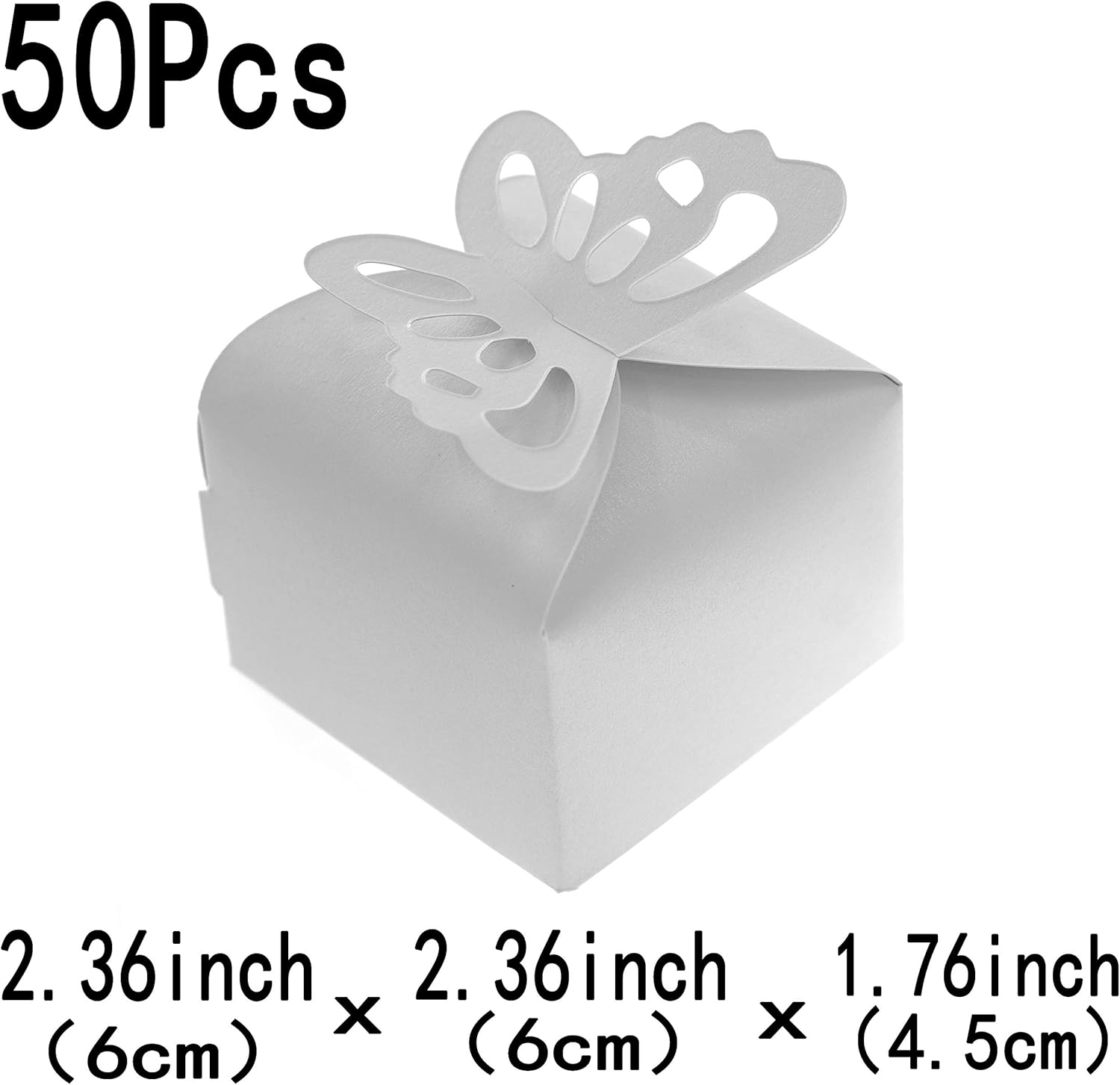 White Wedding Party Favors Candy Boxes - 50 Pieces