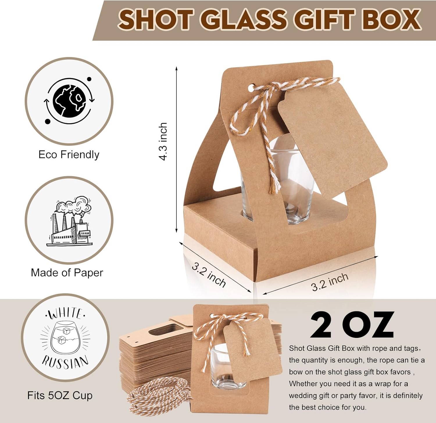 Wangdefa 50 Pack Shot Glass Favor Bags for Wedding Events