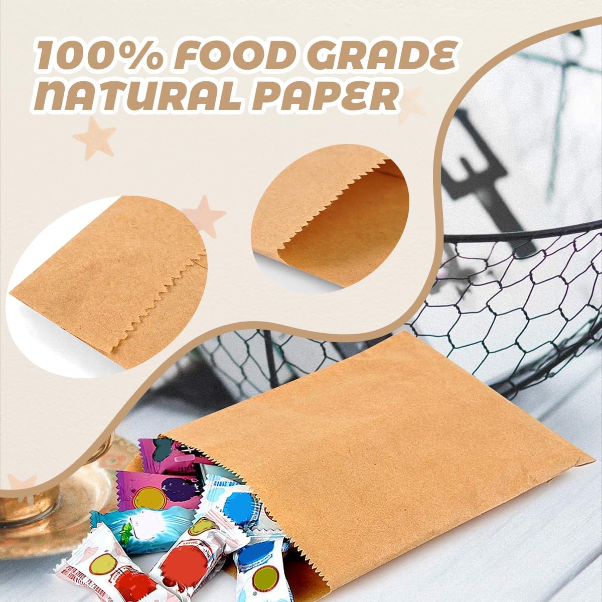 OTURGC 100 Pack Brown Kraft Paper Bags 6x9 Inch