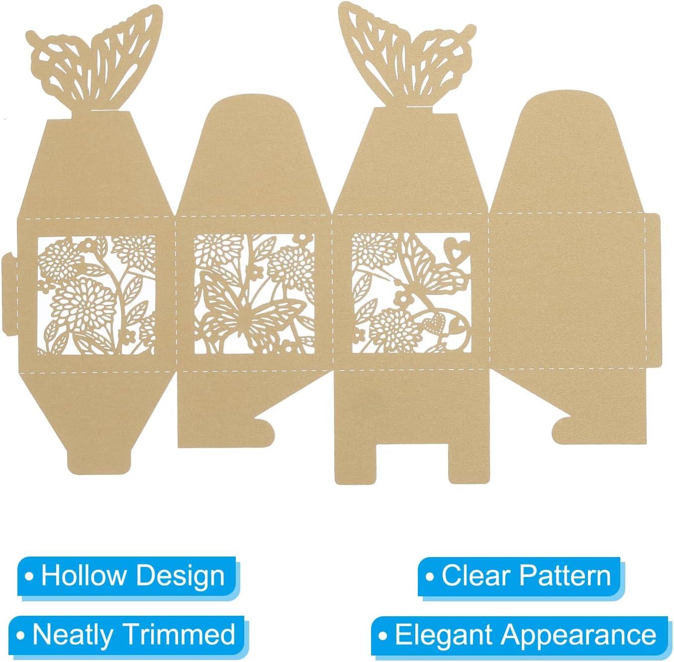 PATIKIL 2x2x31 Inch Brown Favor Boxes 25 Pack