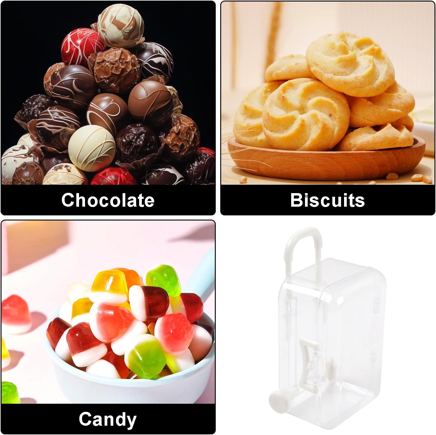 6 Pcs Mini Suitcase Gift Boxes Clear Rolling Luggage for Wedding Party