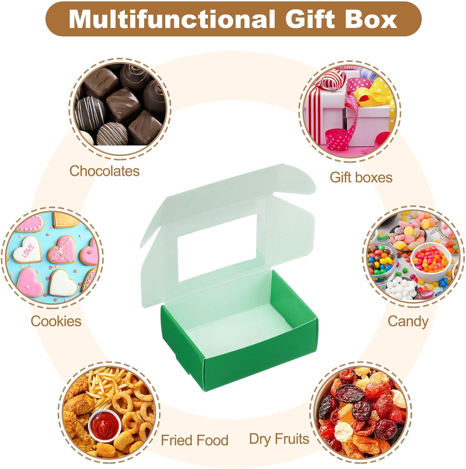 Uxcell 20Pcs Kraft Soap Boxes with Clear Window Green