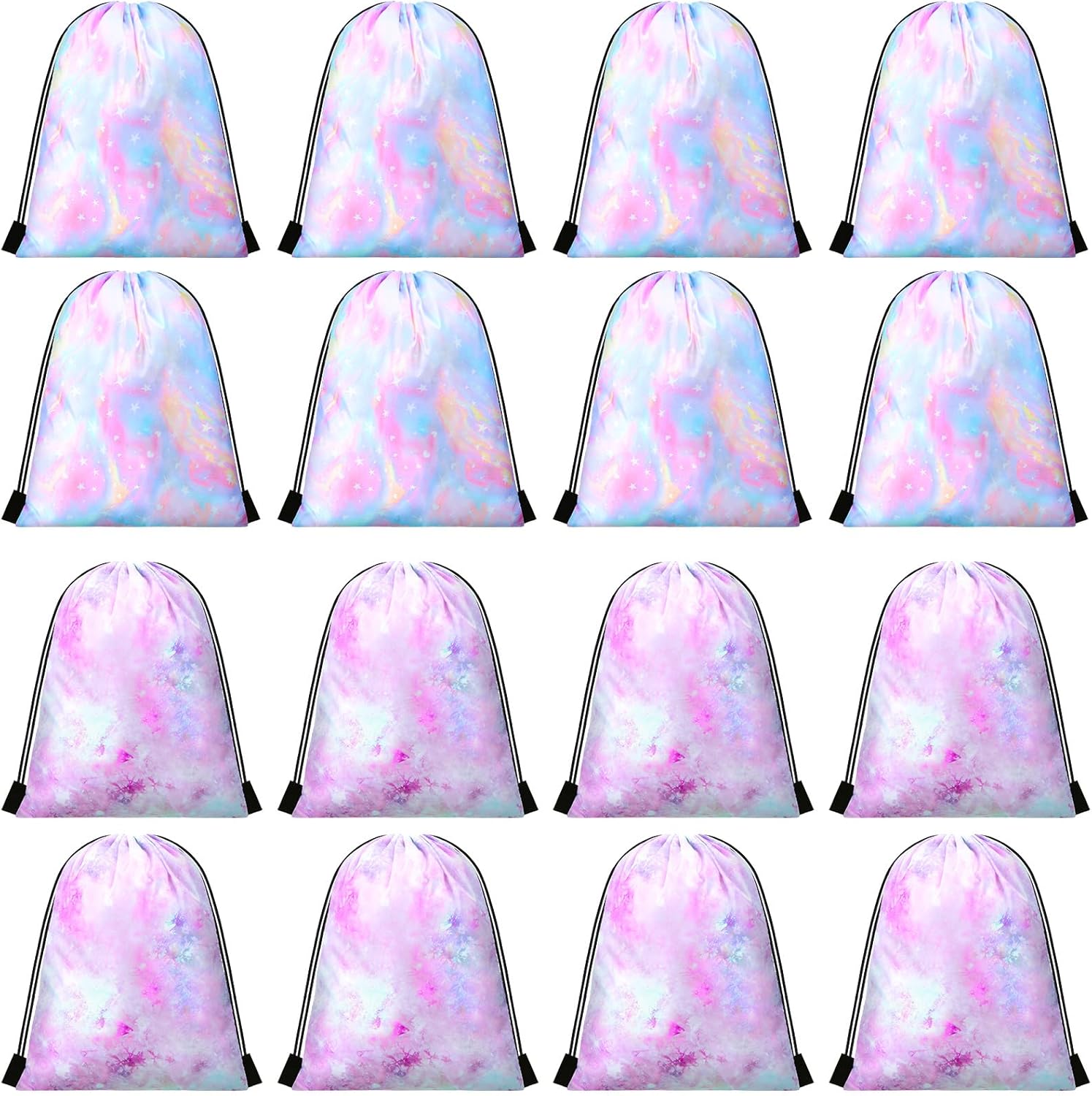 Boao 16 Pcs Tie Dye Gift Bags for Birthday Parties