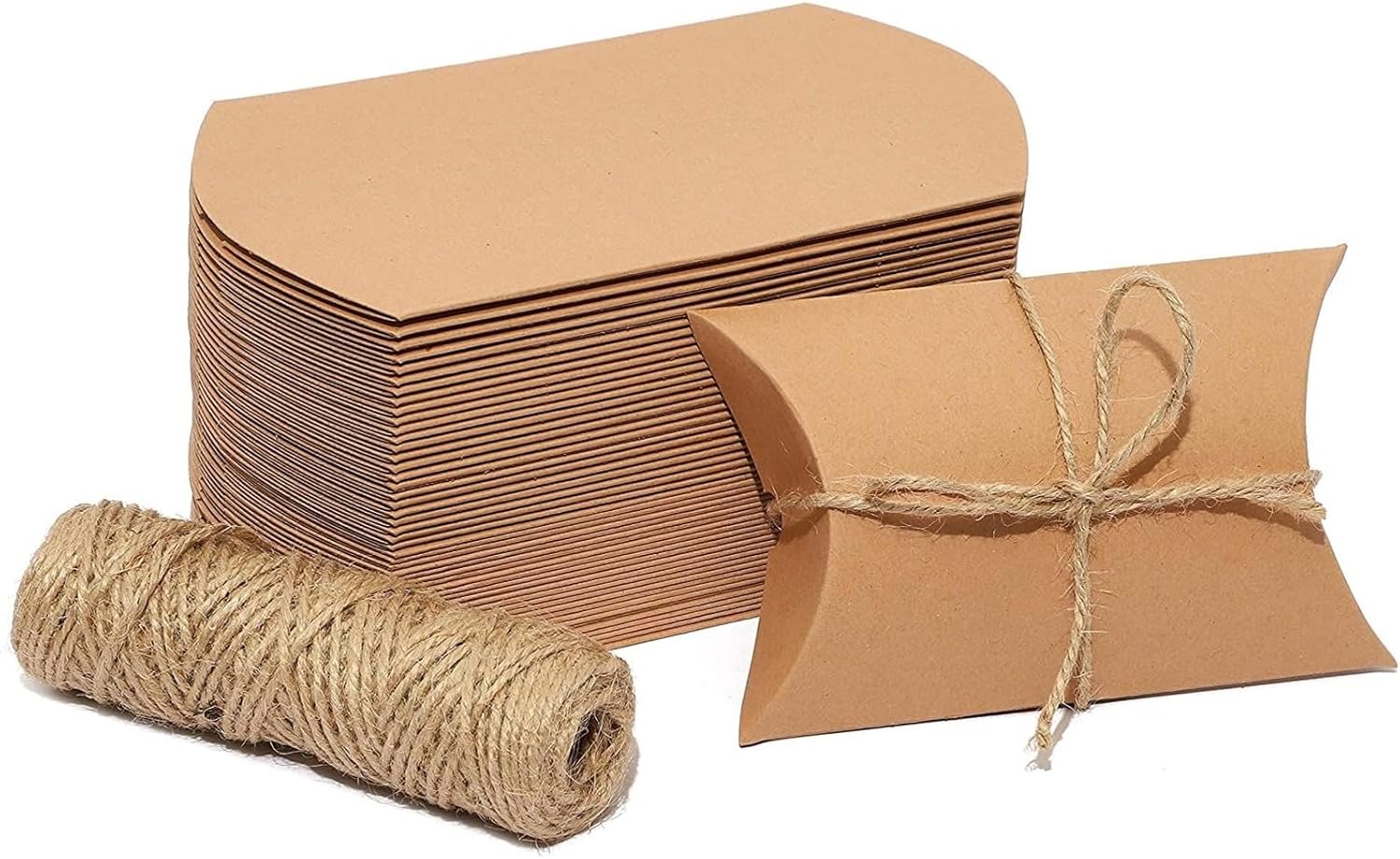 Bright Creations 50-Pack Pillow Boxes with Jute Twine