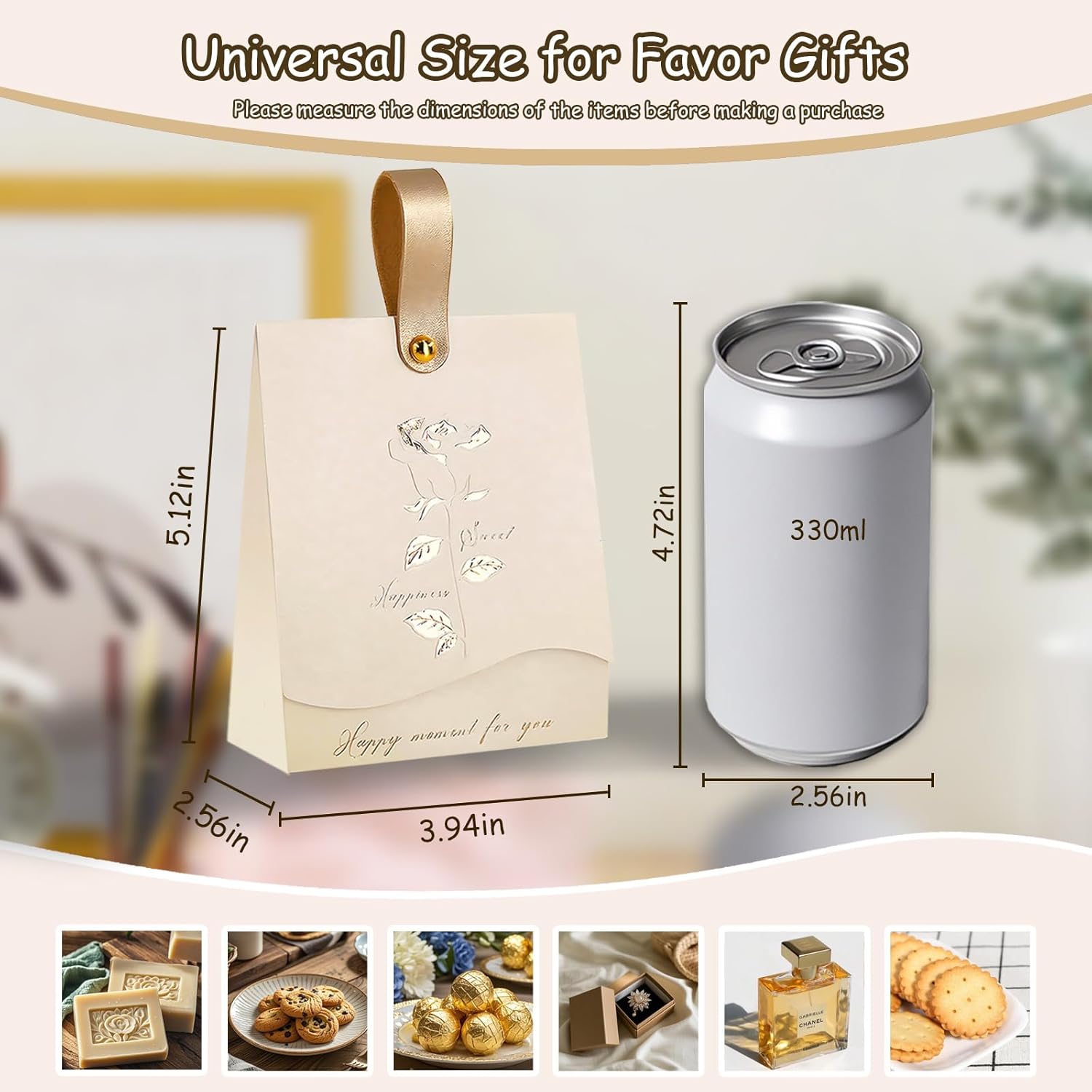 FAYEVIVI 20pcs Beige Gift Boxes with Handles for Parties