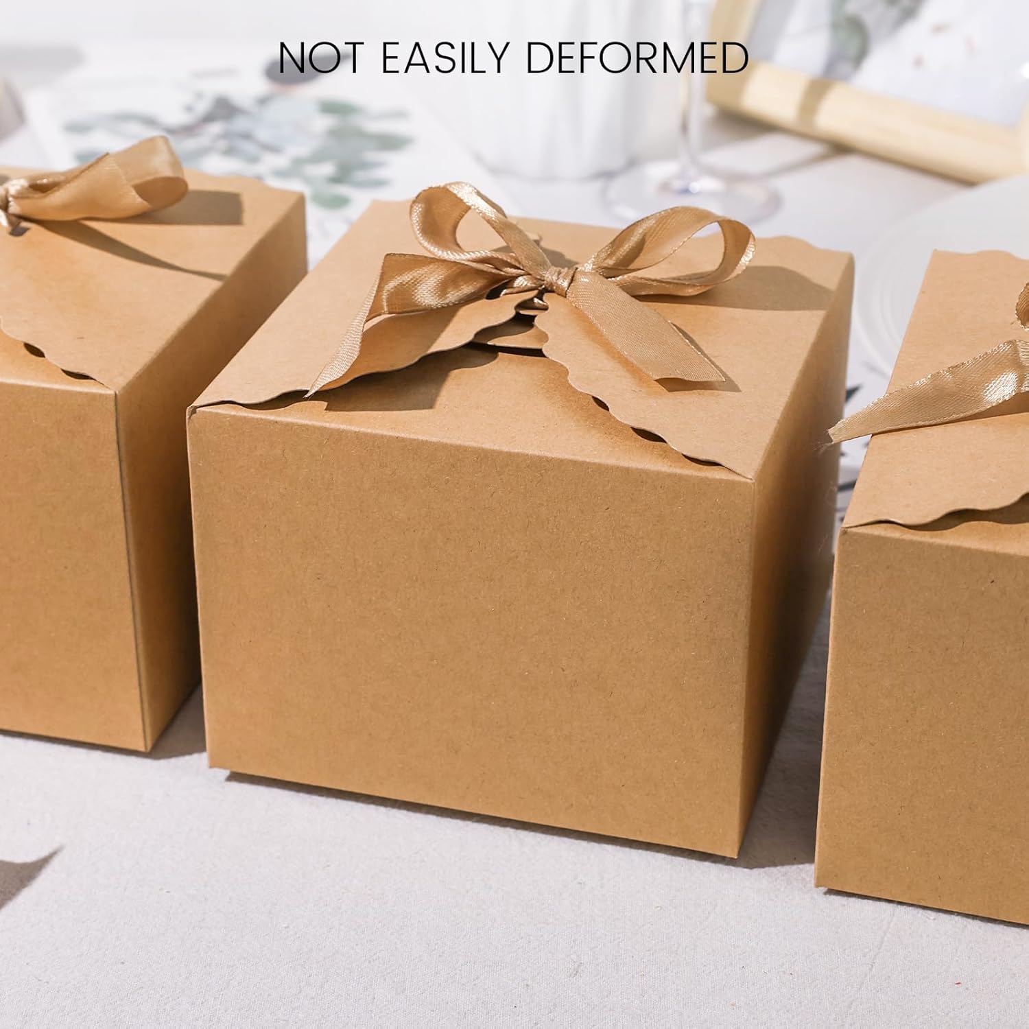 VGOODALL 10PCS Brown Gift Boxes with Ribbon