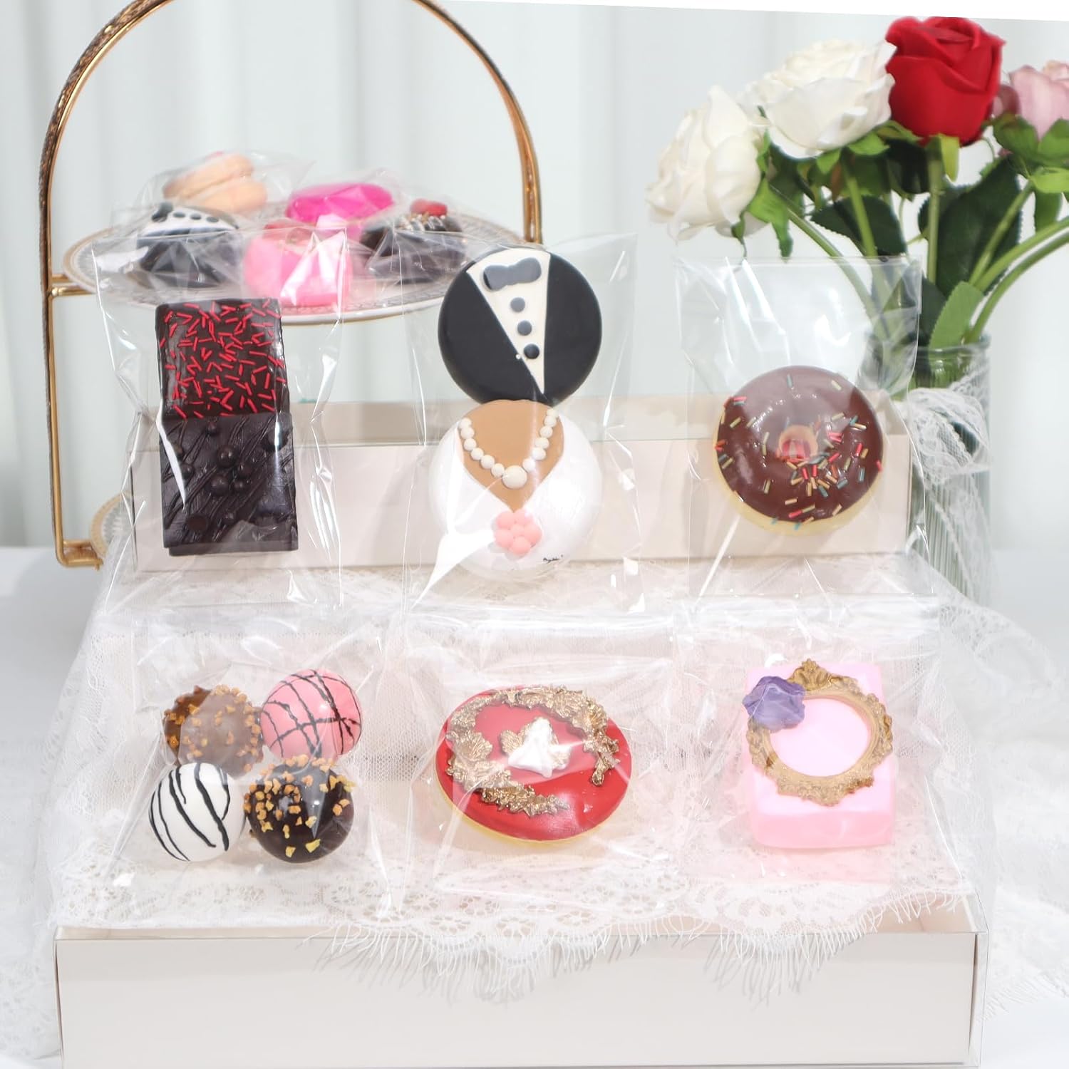 100pcs 4x6 Inch Clear Cellophane Bags for Treats