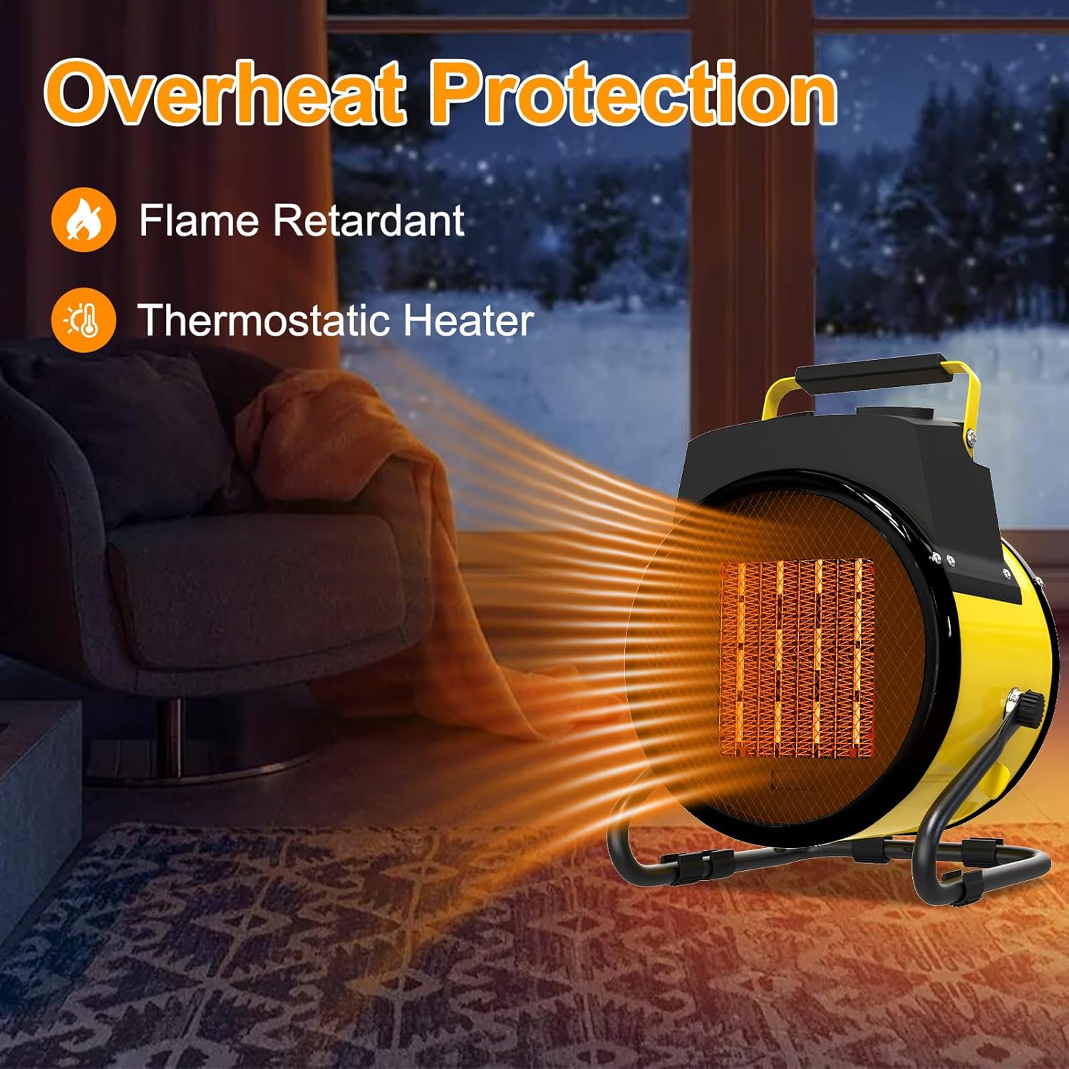 Portable 1500W Electric Heater with 3 Modes