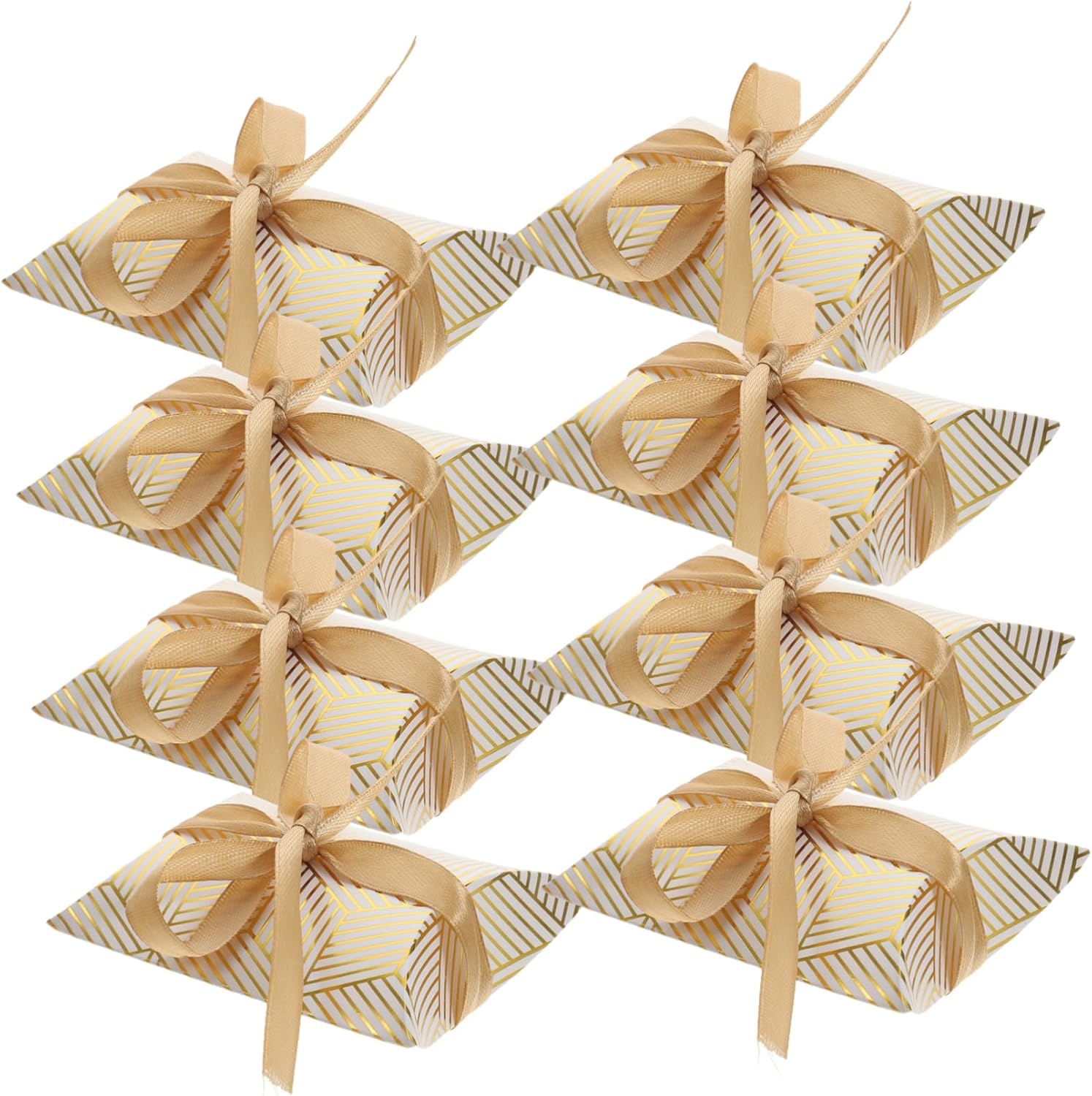 FOMIYES 50pcs Gold Foil Pillow Boxes for Parties and Holidays