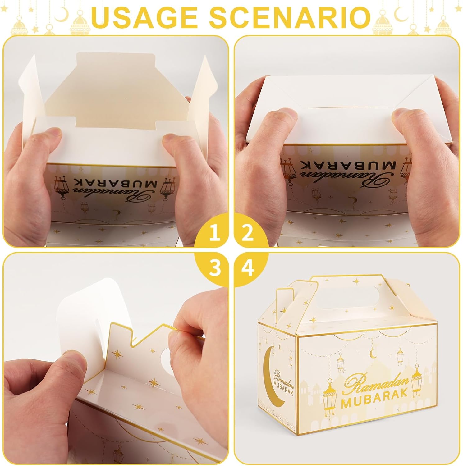 Crazy Night 12 Pcs Eid Mubarak Treat Box with Handle