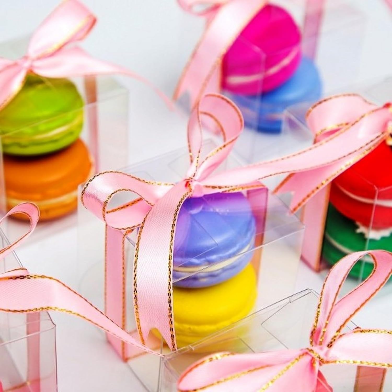 100 Pack Clear Gift Boxes for Macarons and Small Treats