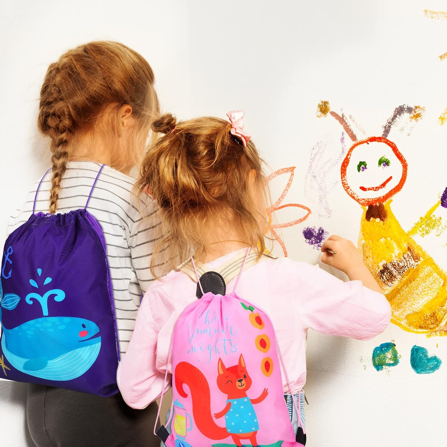 GliCraft 16 Pcs Animal Drawstring Gift Bags for Kids