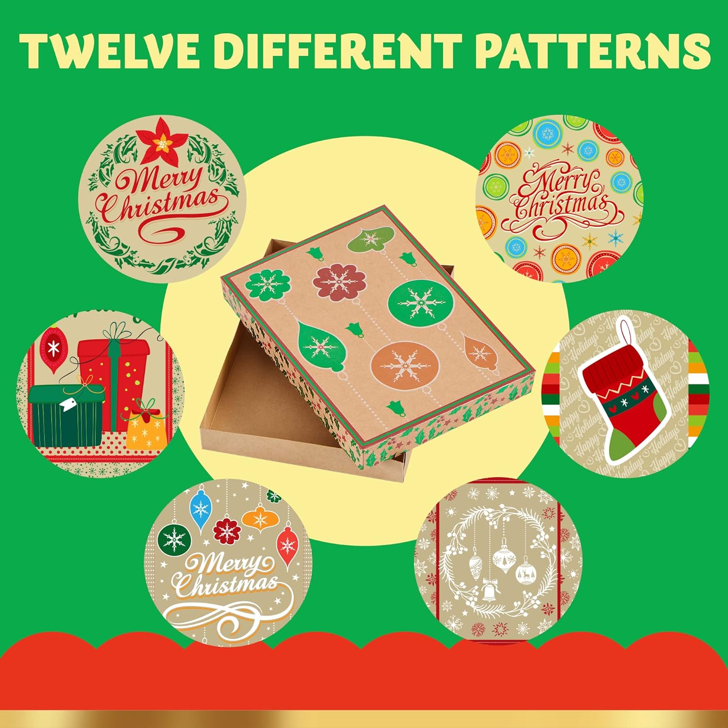 JOYIN 12Pcs Christmas Gift Boxes with Lids for Presents