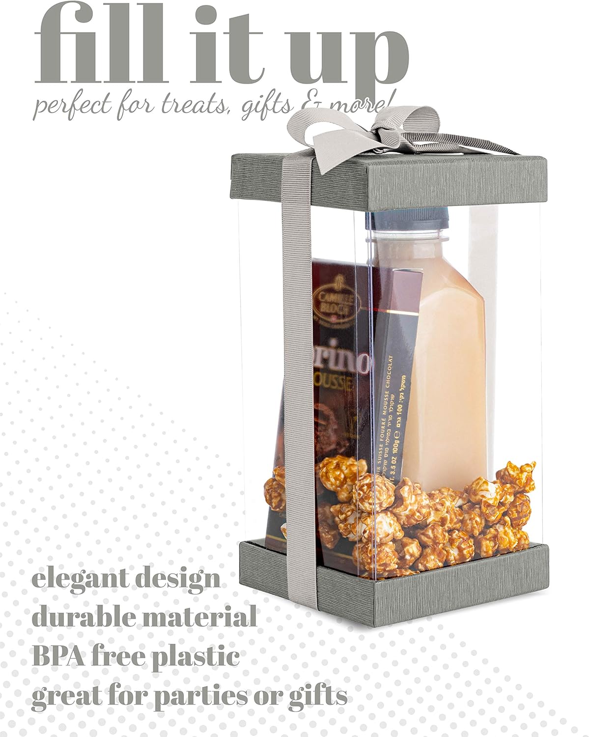 Hammont Clear Gift Box 6 Pack for Gifts Cakes Cookies