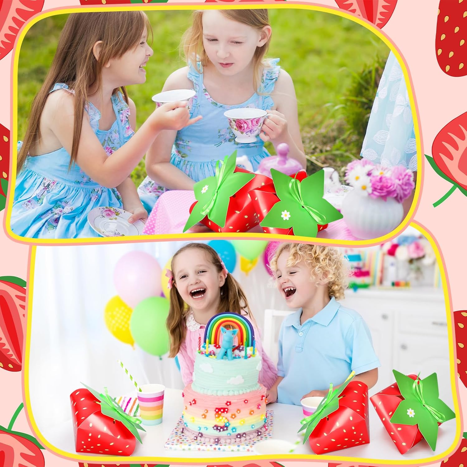 30 Pcs Strawberry Treat Boxes for Birthday Party Decorations
