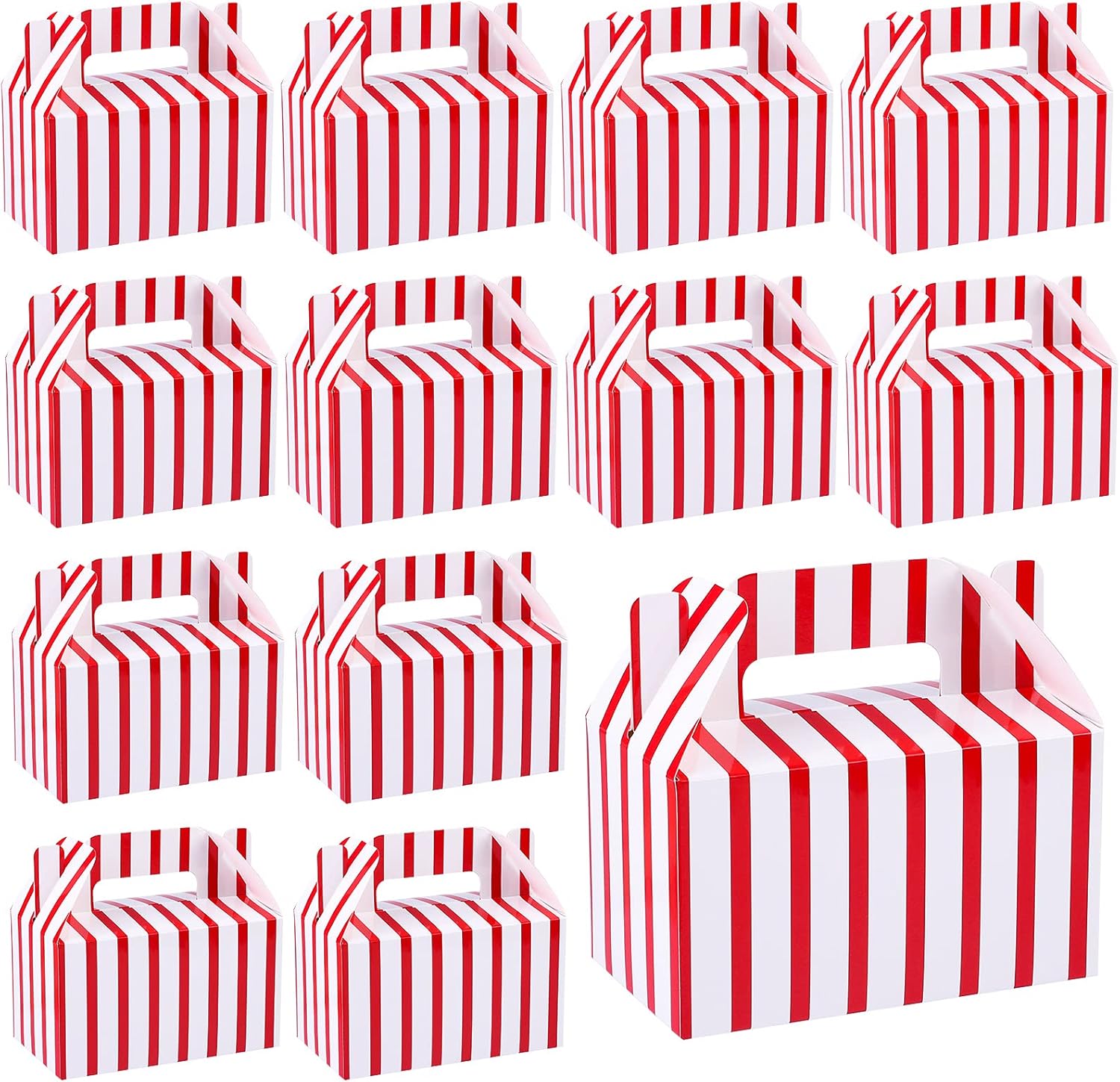 Elcoho 24 Pack Red White Circus Party Gift Boxes