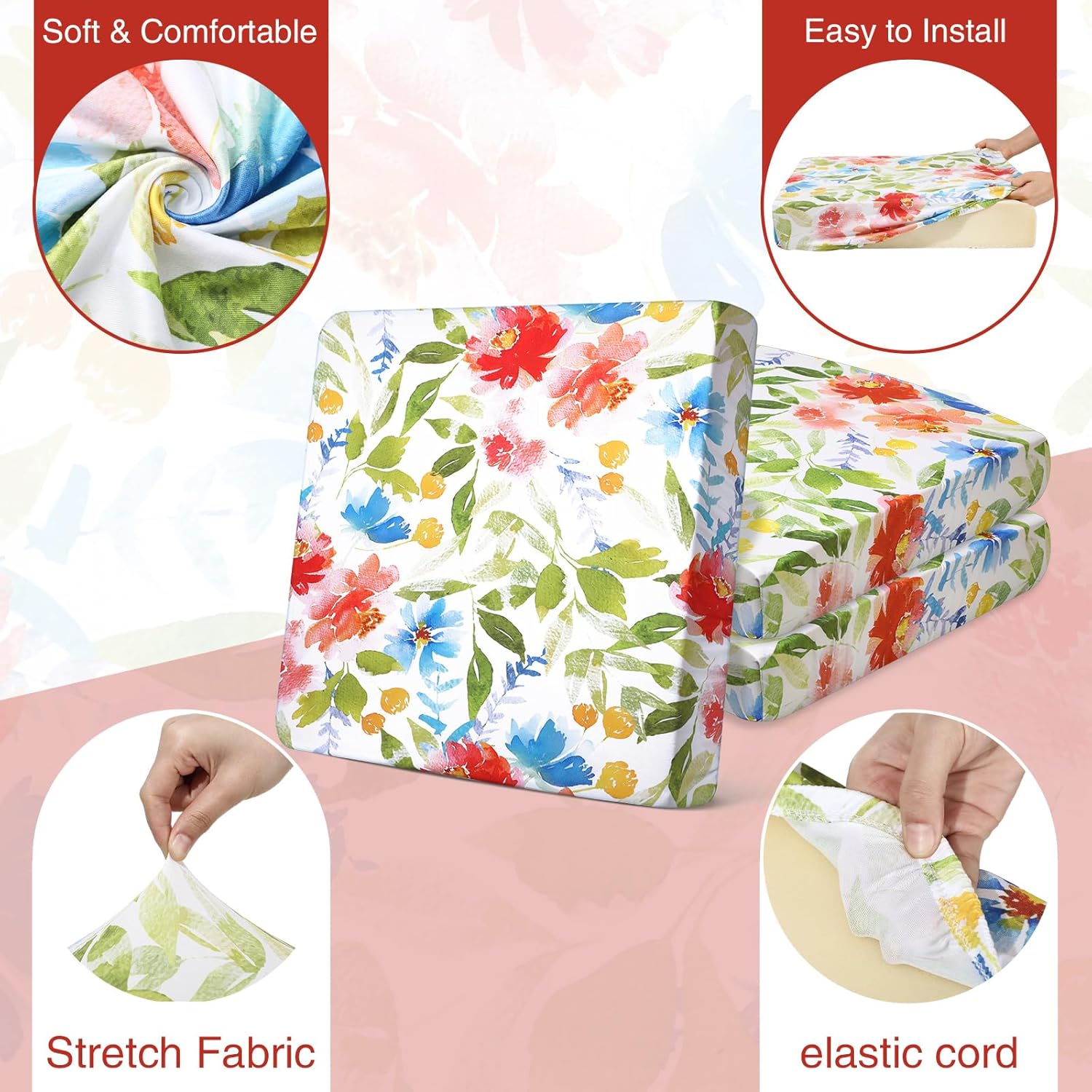 Newwiee 12 Pcs Elastic Sofa Cushion Covers