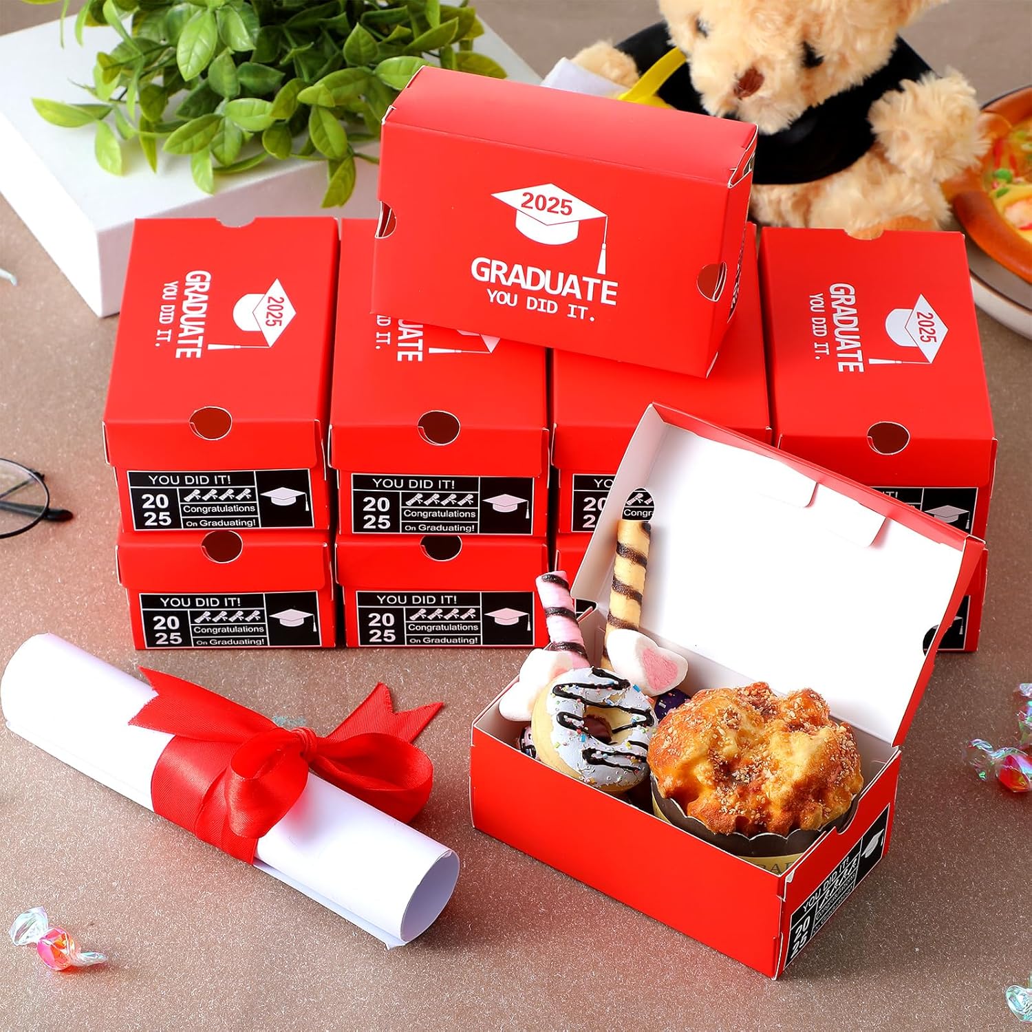 Gueevin 16 Pcs Mini Sneaker Gift Boxes Graduation Party Favors