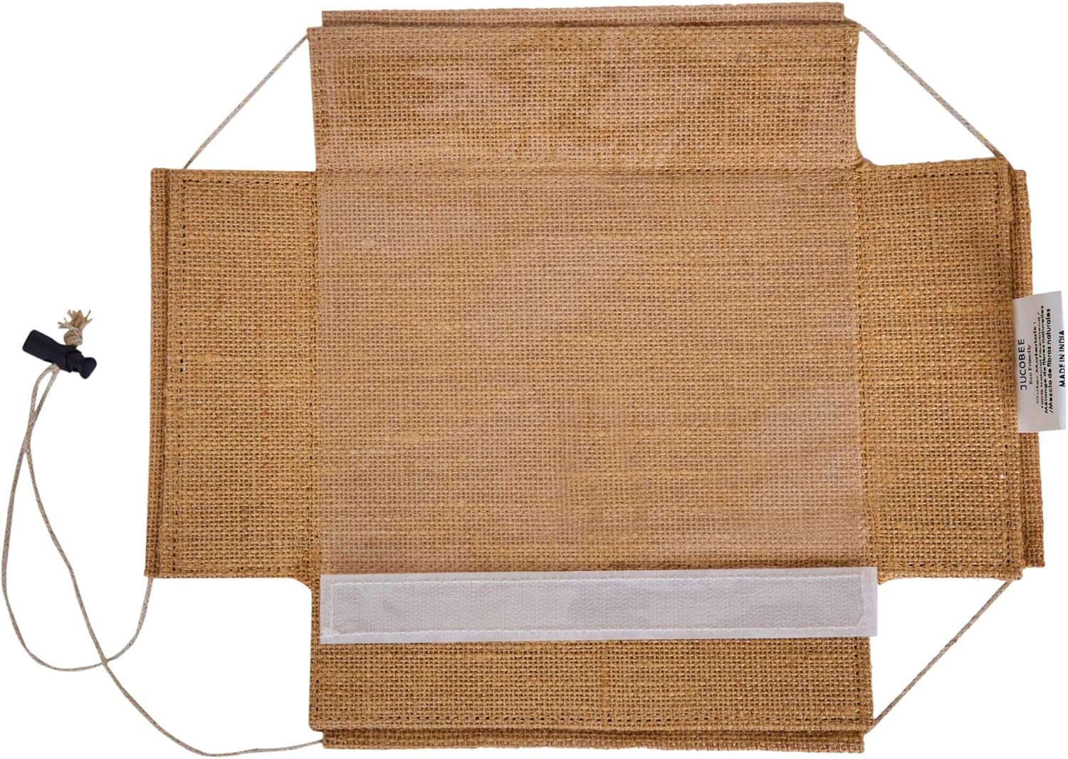 Jucobee 12 Pack Juco Burlap Gift Boxes with Drawstring and PVC Window