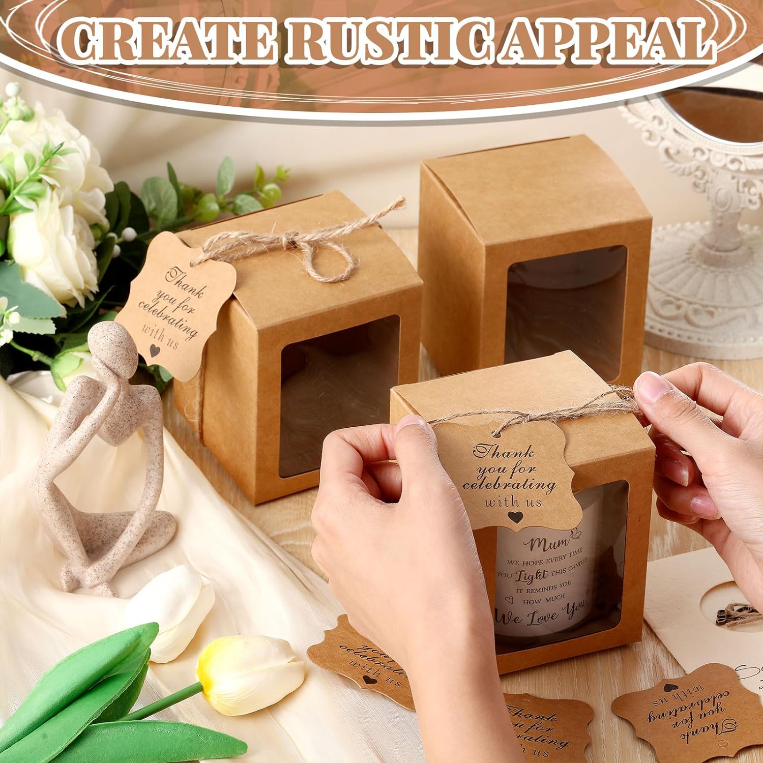 ReliThick 100 Candle Gift Boxes for Events