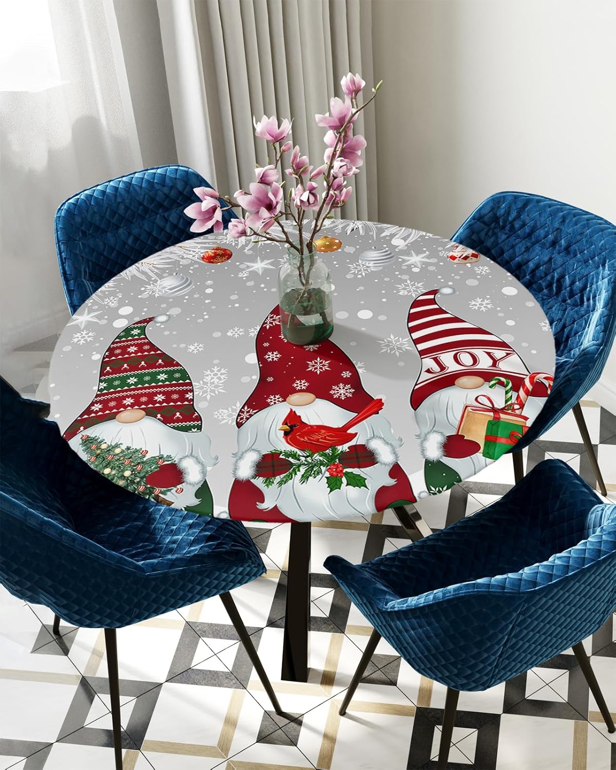 ZOE GARDEN Christmas Gnomes Waterproof Table Cover