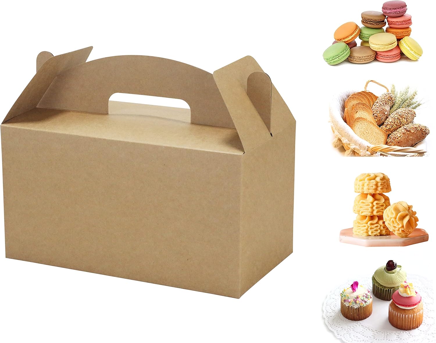 HUAPRINT Brown Treat Boxes 30 Pack Gable Large