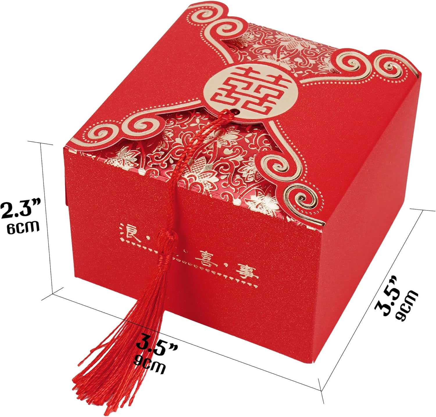 HannaFires 20pcs Double Happiness Favor Boxes