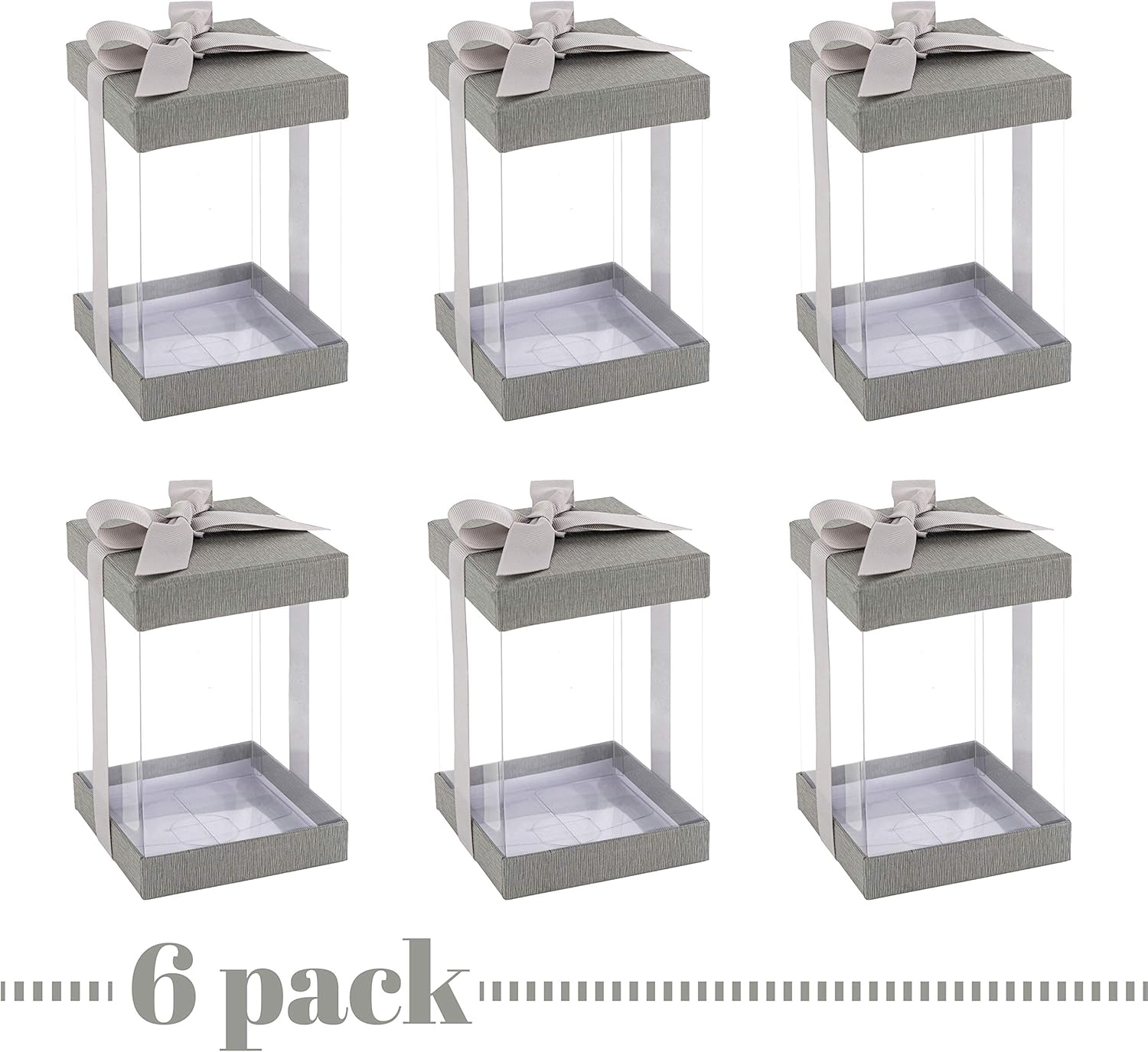 Hammont Clear Gift Box 6 Pack for Gifts Cakes Cookies