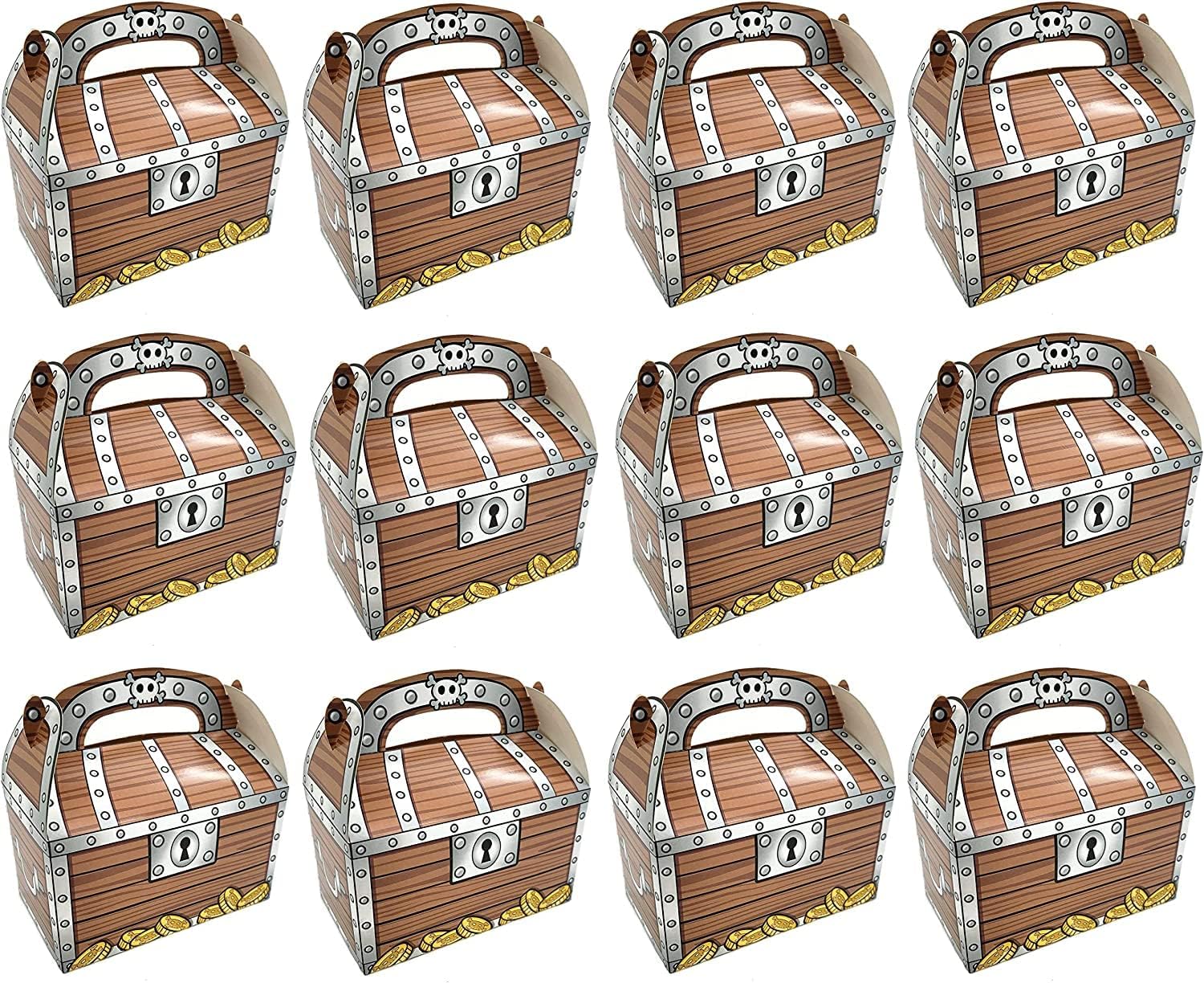 AMERICAN WIT 12 Pack Pirate Treasure Chest Boxes