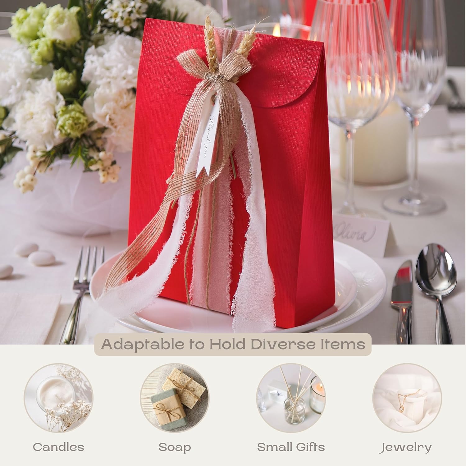 Boxes Craftory 20 Pack Party Favor Boxes Red Silk