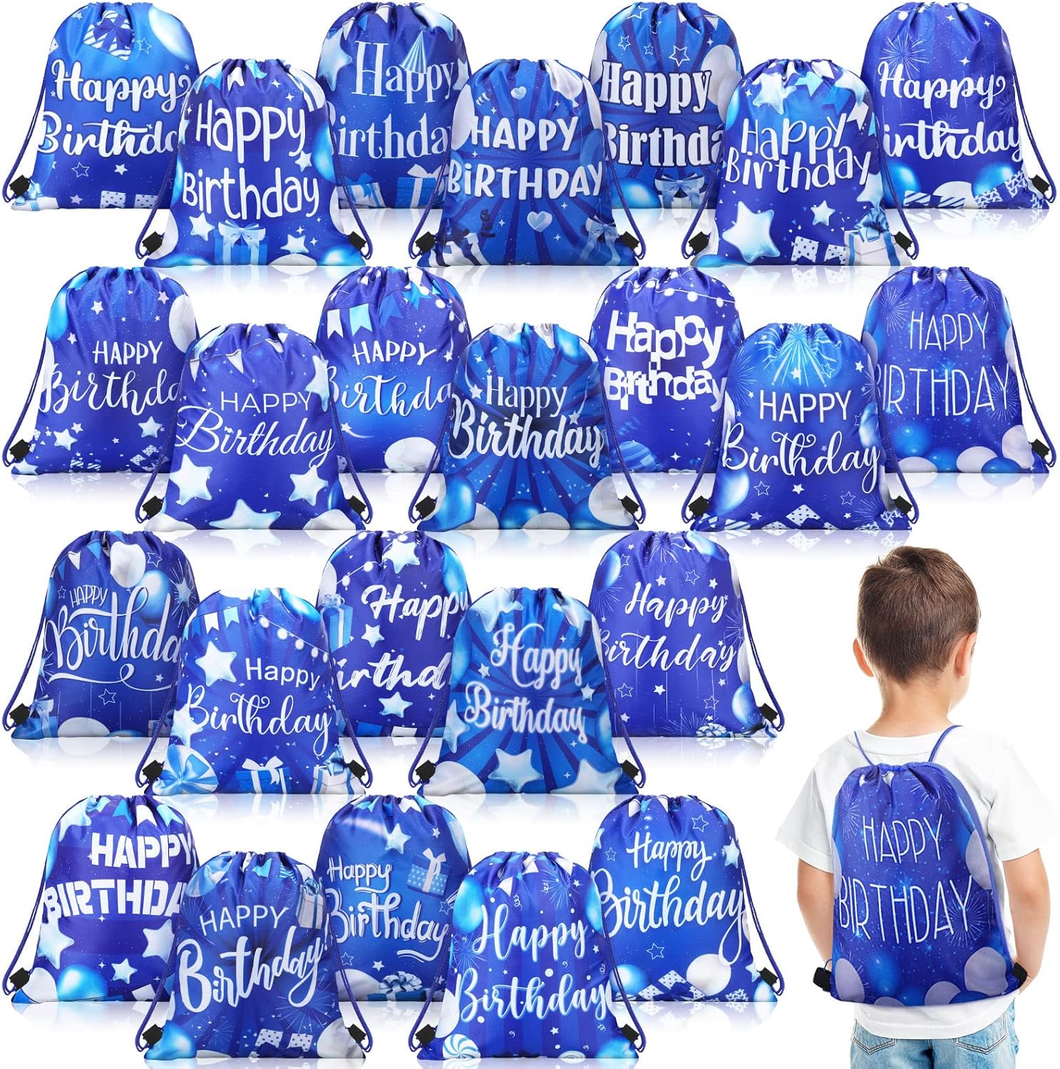 Talltalk 24 Pcs Navy Blue Birthday Gift Bags