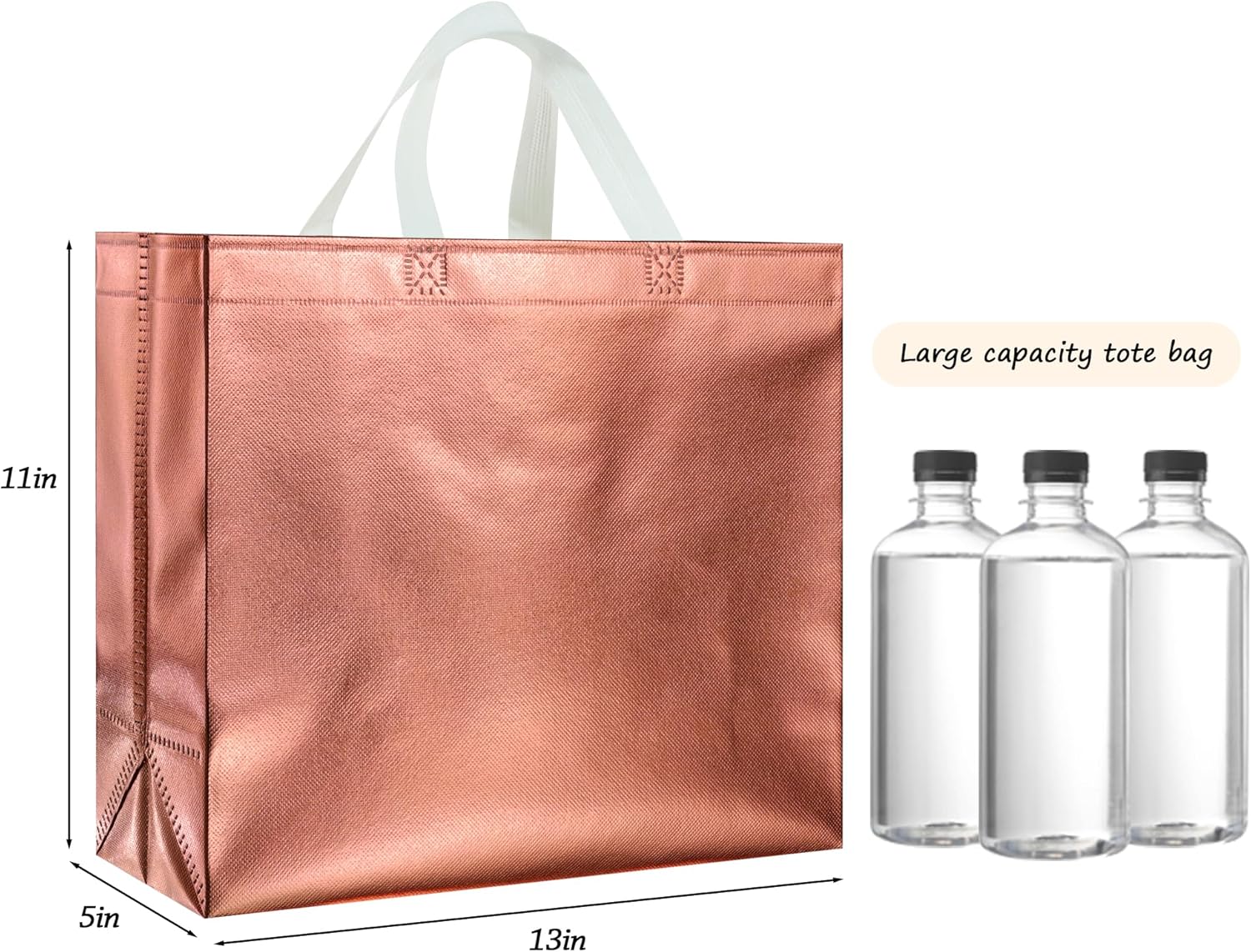 BLEWINDZ 60Pcs Reusable Gift Bags Rose Gold