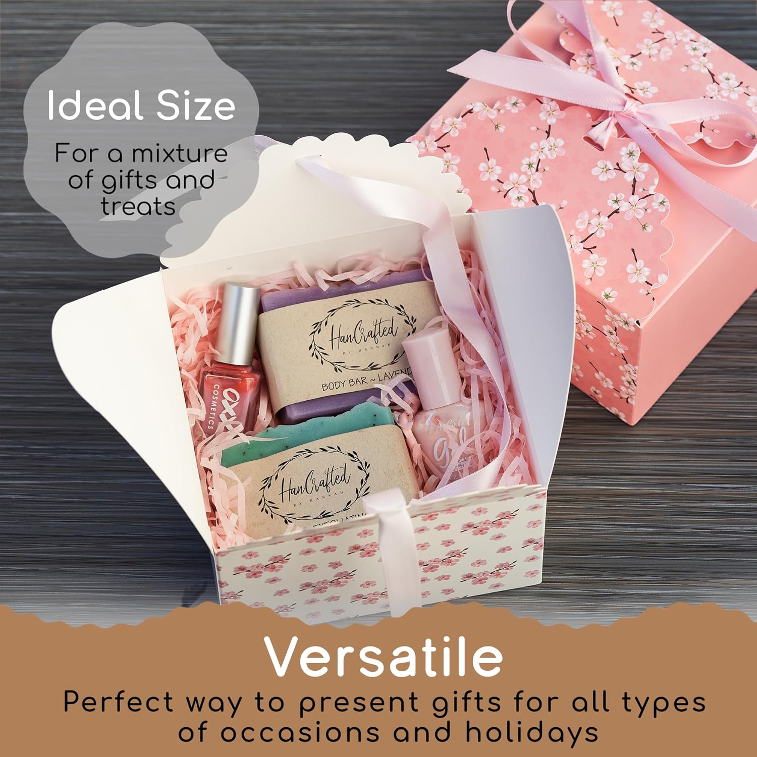 Small Floral Gift Boxes with Lids and Ribbons 20 Pack