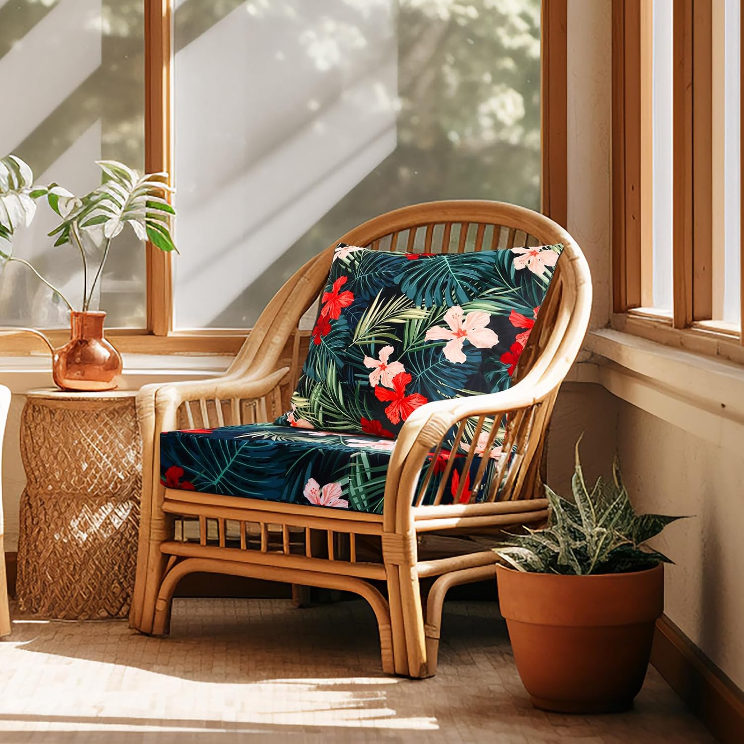 2 Pcs Hawaiian Outdoor Cushion Covers Set