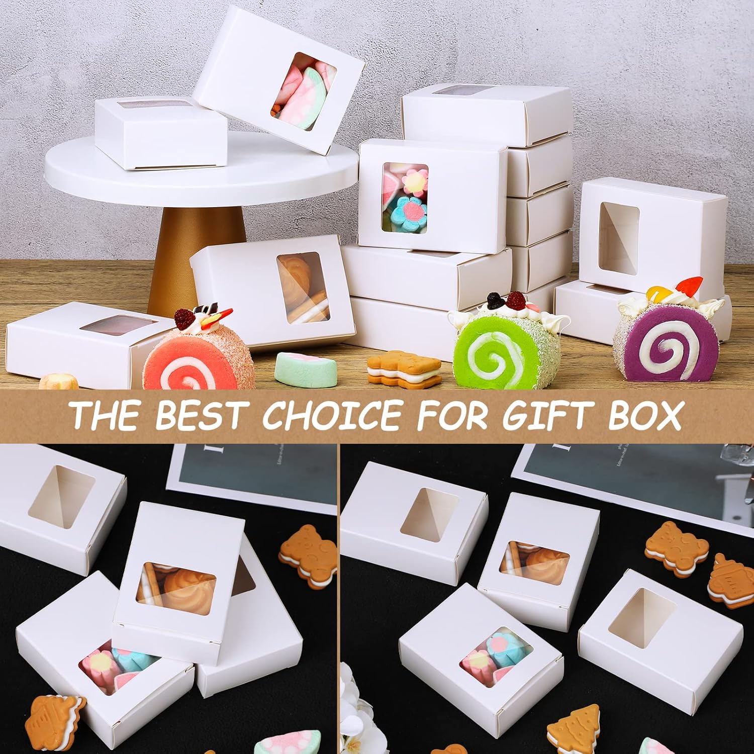 Spakon 30 Pcs Mini Kraft Soap Boxes with Window
