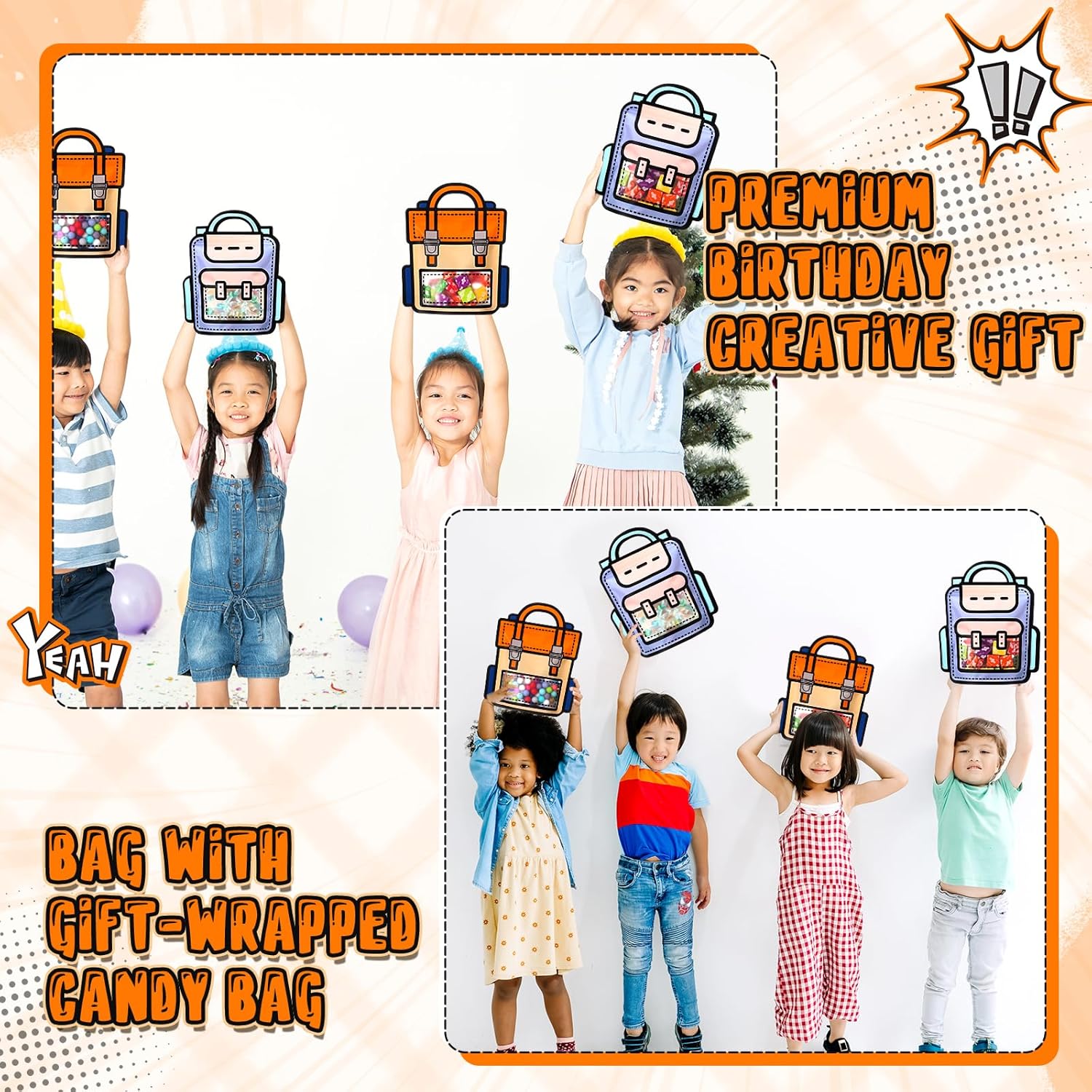Locmeo 20 Pcs Bulk Cartoon Gift Bags for Kids