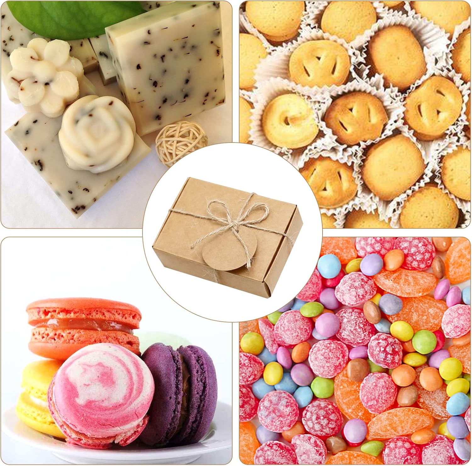 Anxingo 50 Pcs Kraft Soap Boxes for Gift Wrapping and Packaging