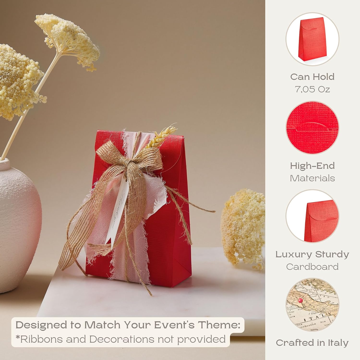 Boxes Craftory 20 Pack Red Silk Party Favor Boxes